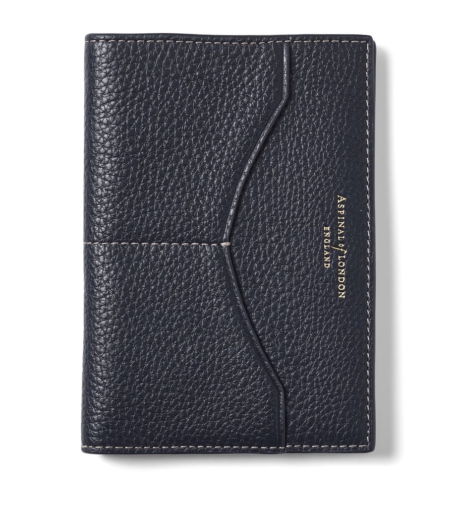 Aspinal Of London Leather Hudson Passport Cover Navy Image 1
