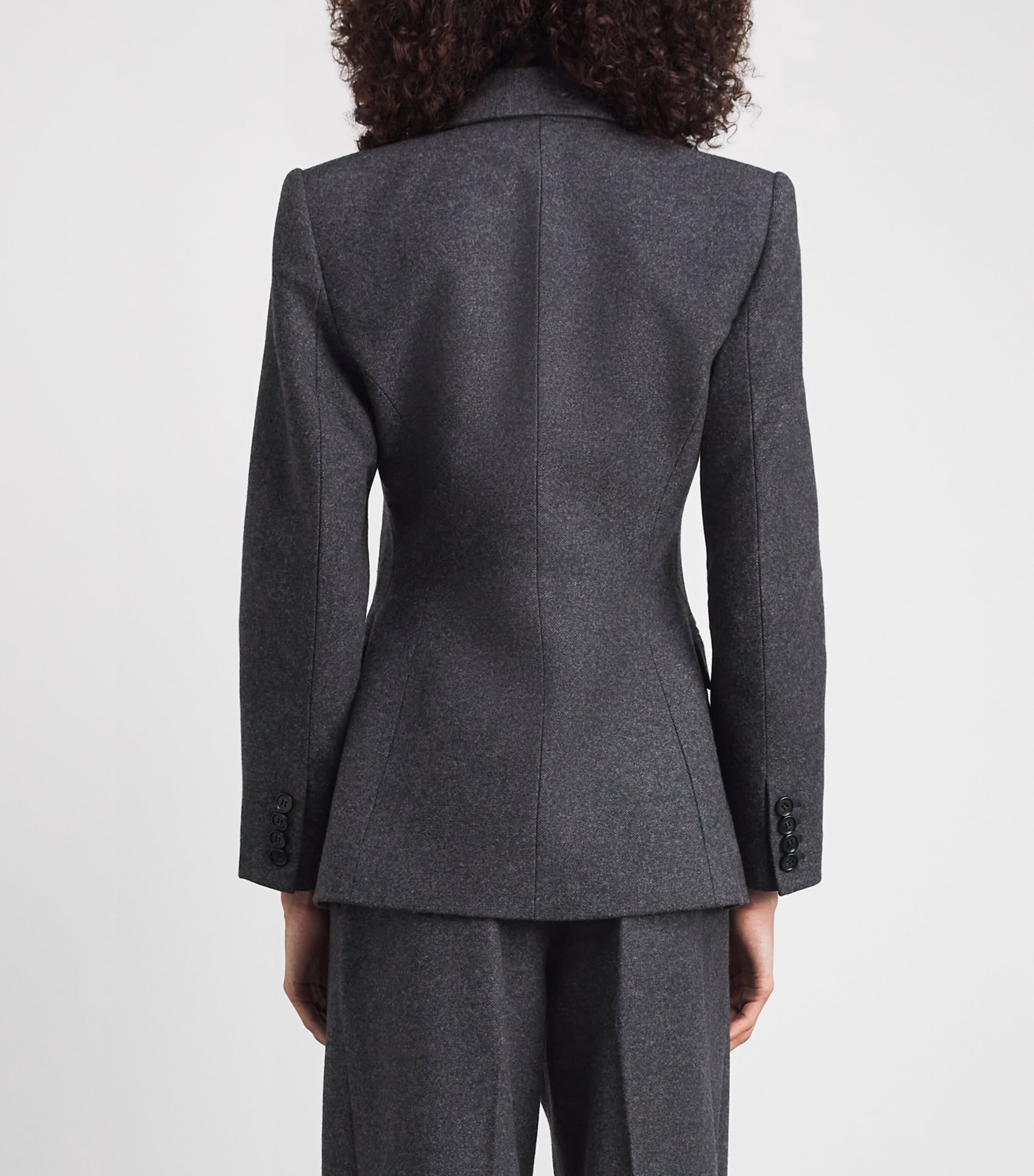 PAIGE Womens Wool-Blend Capelli Blazer Charcoal Image 5