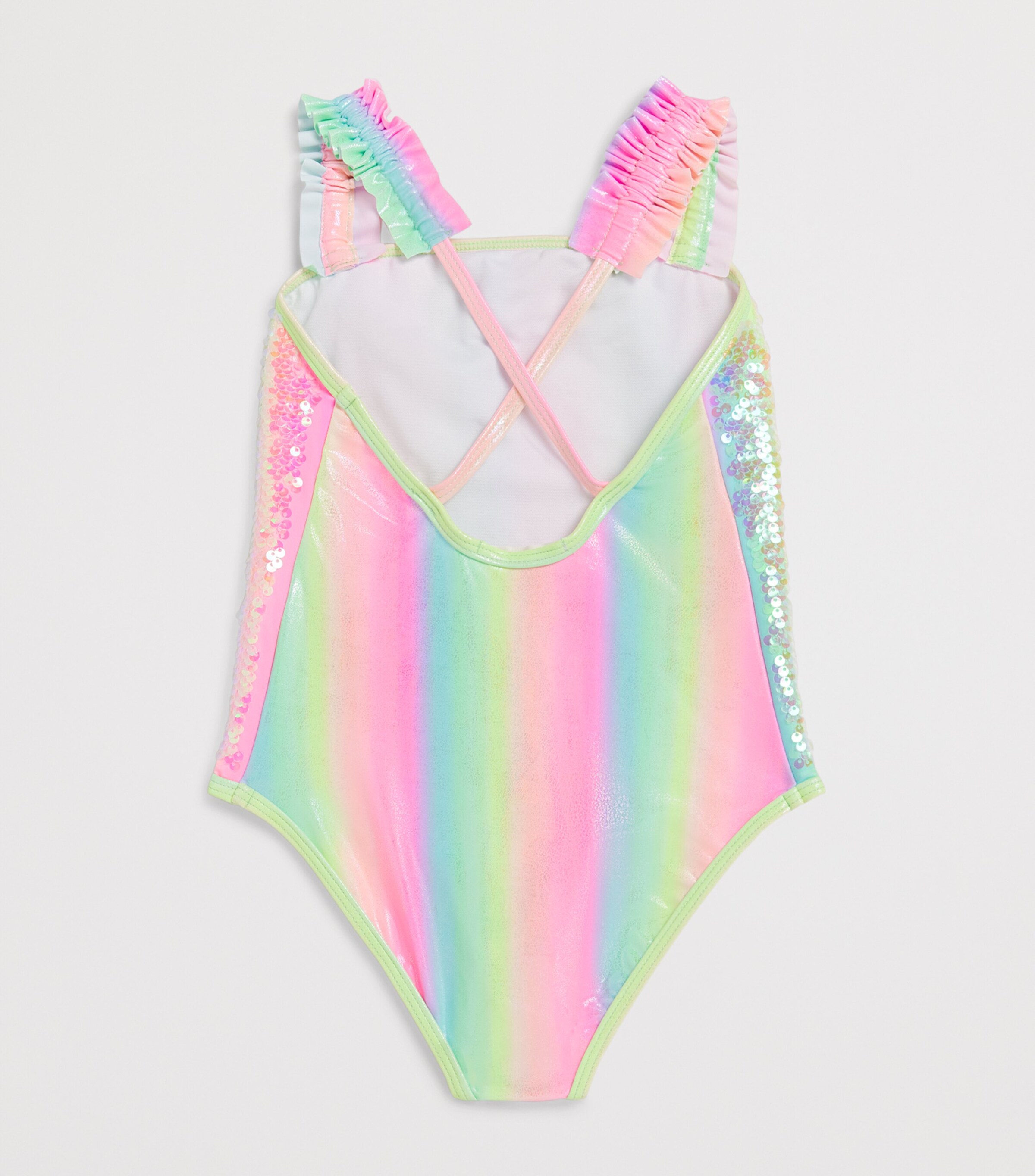 Billieblush Sequin Rainbow Swimsuit (4-12 Years) Multi Image 2