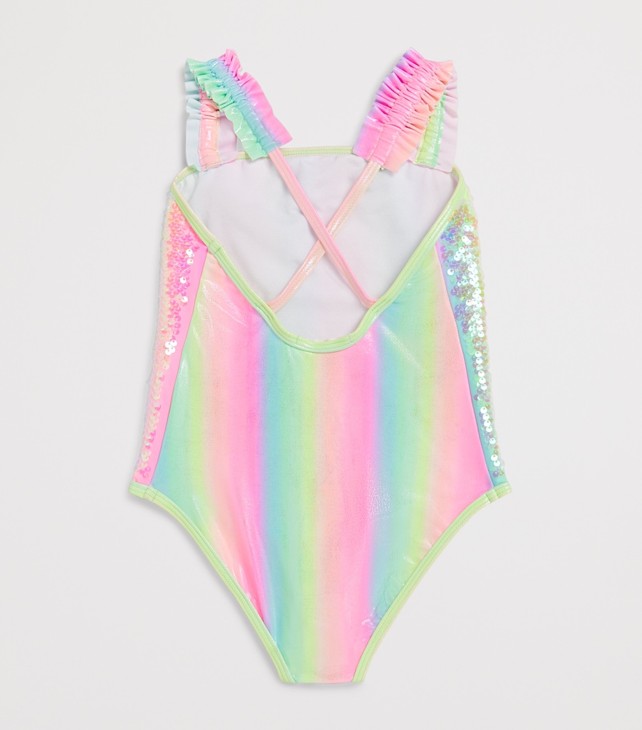Billieblush Sequin Rainbow Swimsuit (4-12 Years) Multi Image 2