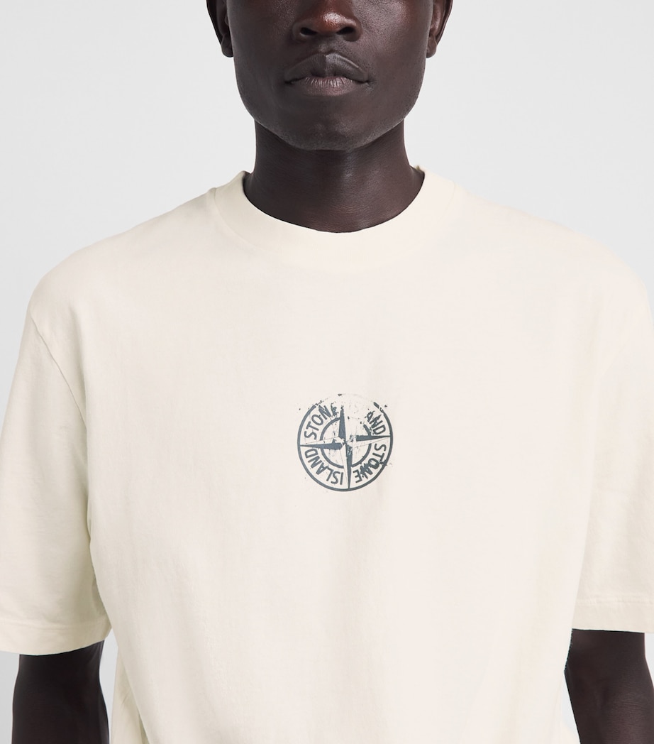 Stone Island Mens Cotton Vertical Compass T-Shirt Image 3