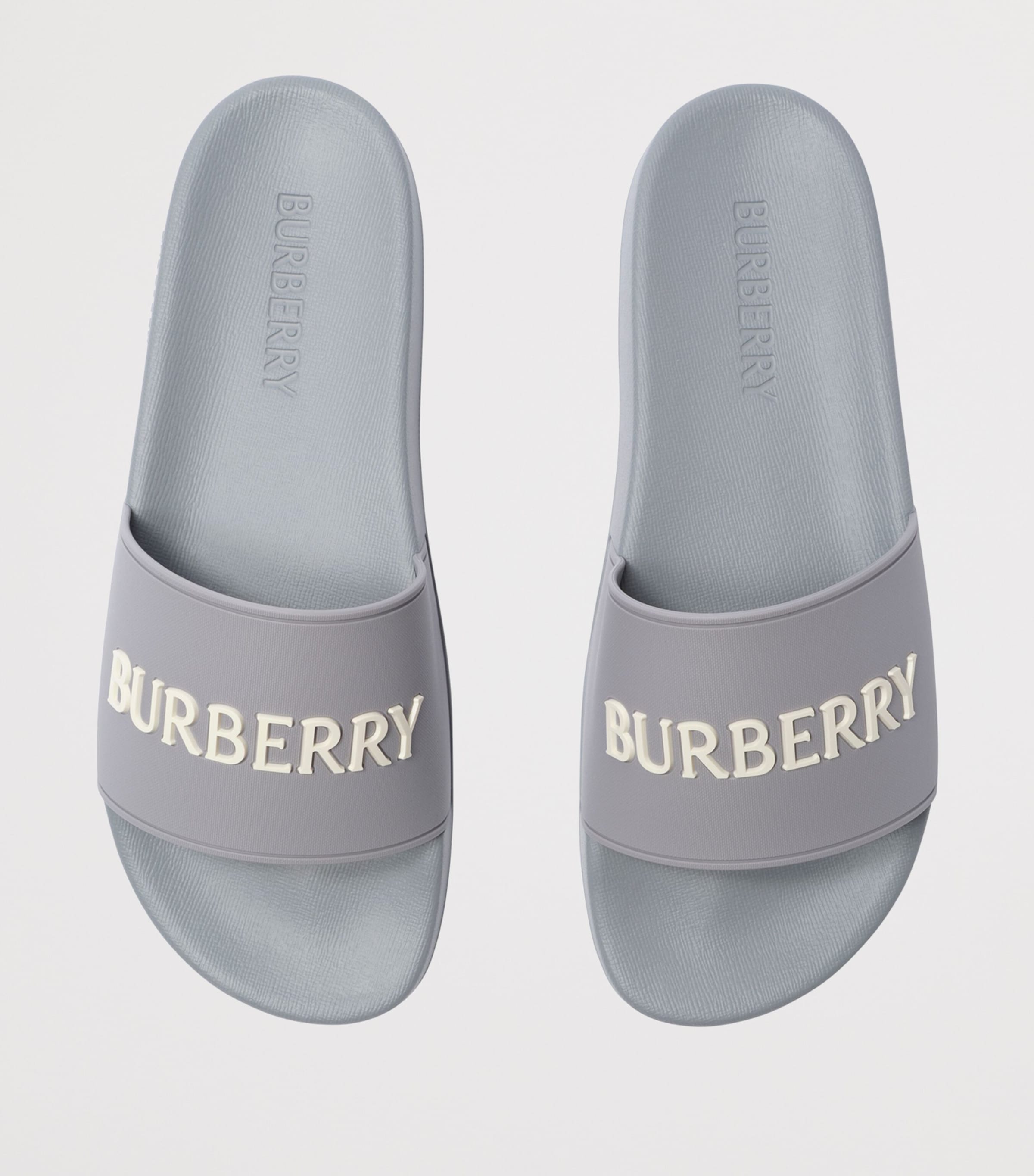 Burberry Logo Slides Marble Greydove Bei Image 4