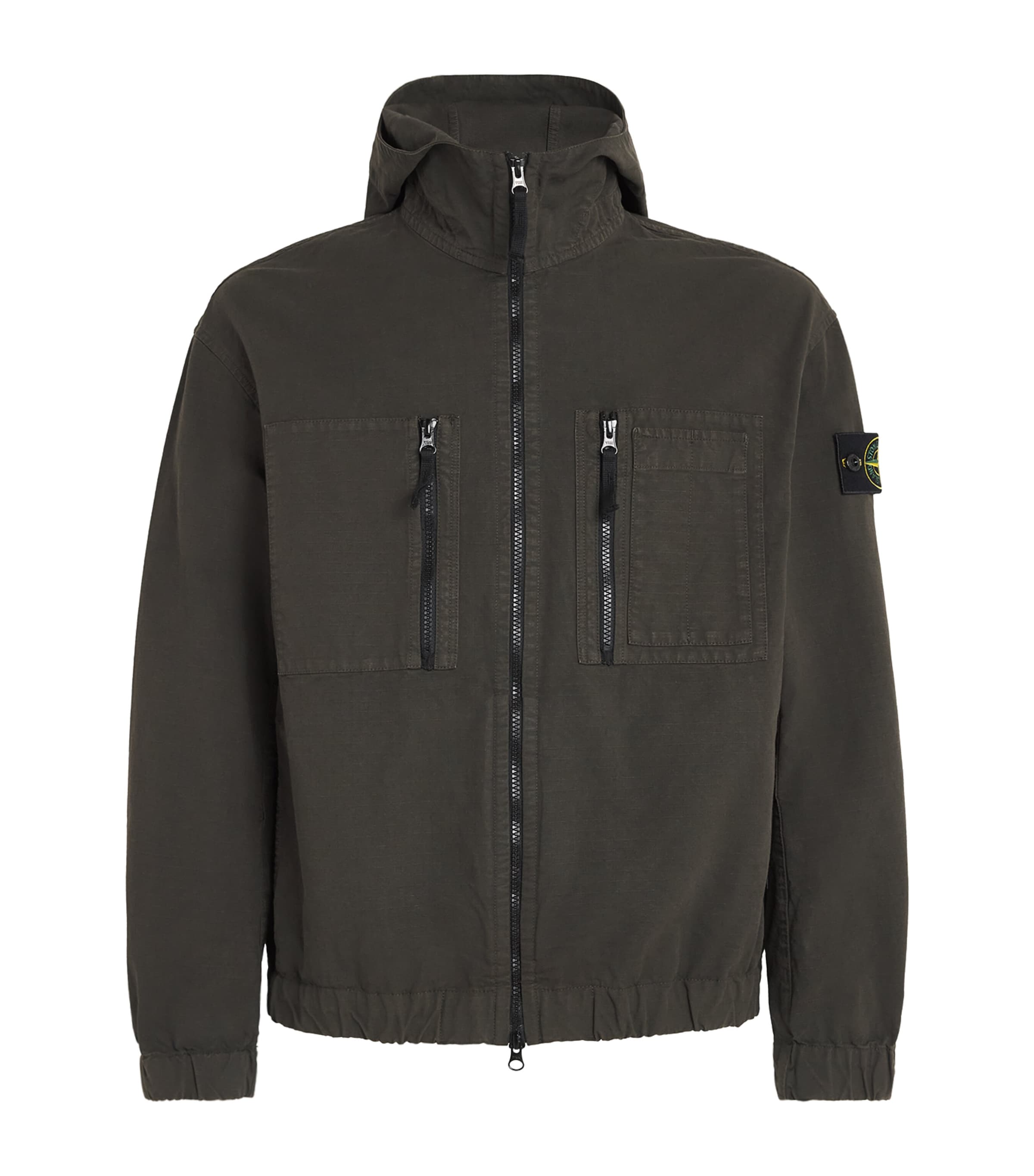 Stone Island Mens Organic Cotton Ripstop Hooded Overshirt Image 1
