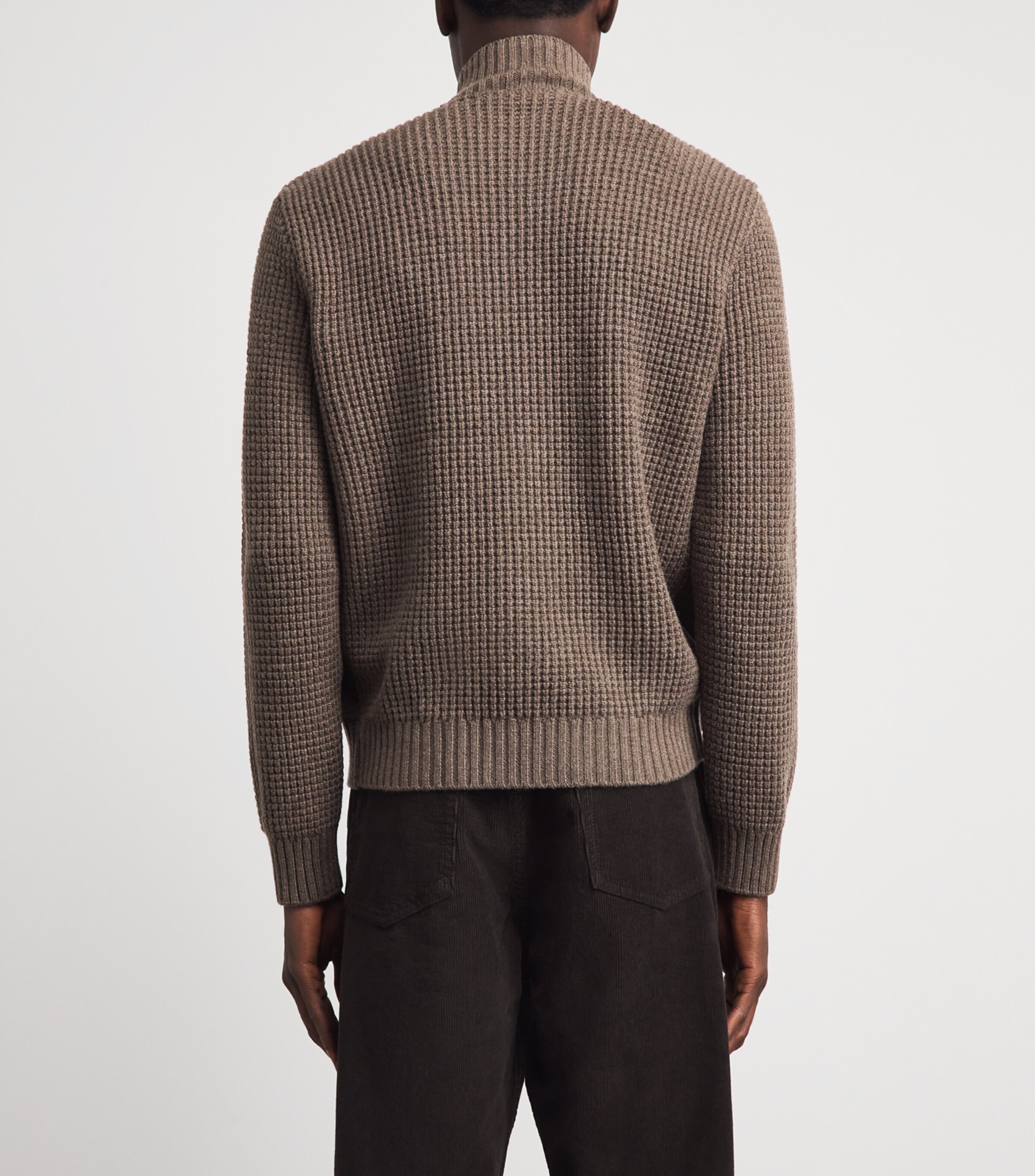Corneliani Mens Wool-Suede Hybrid Jacket Brick Brown Image 5
