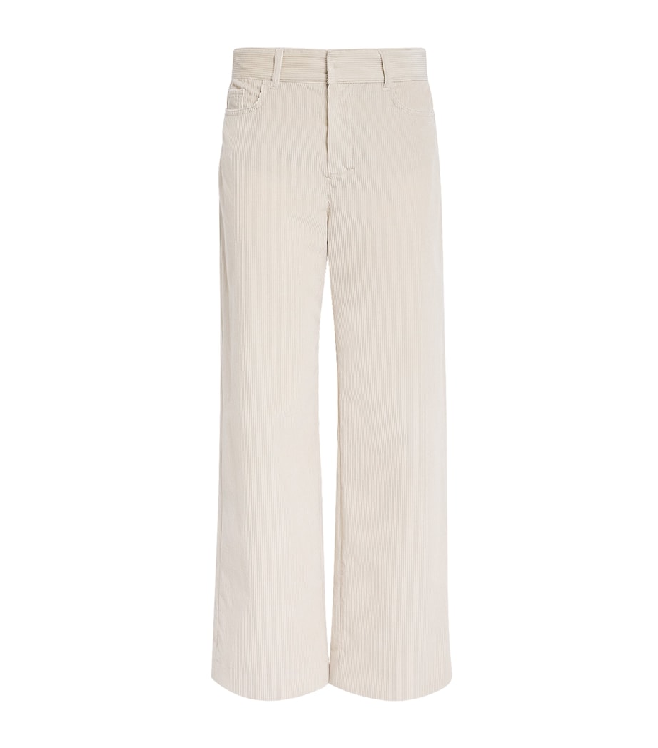 Corduroy Flared Trousers IVORY Image 1