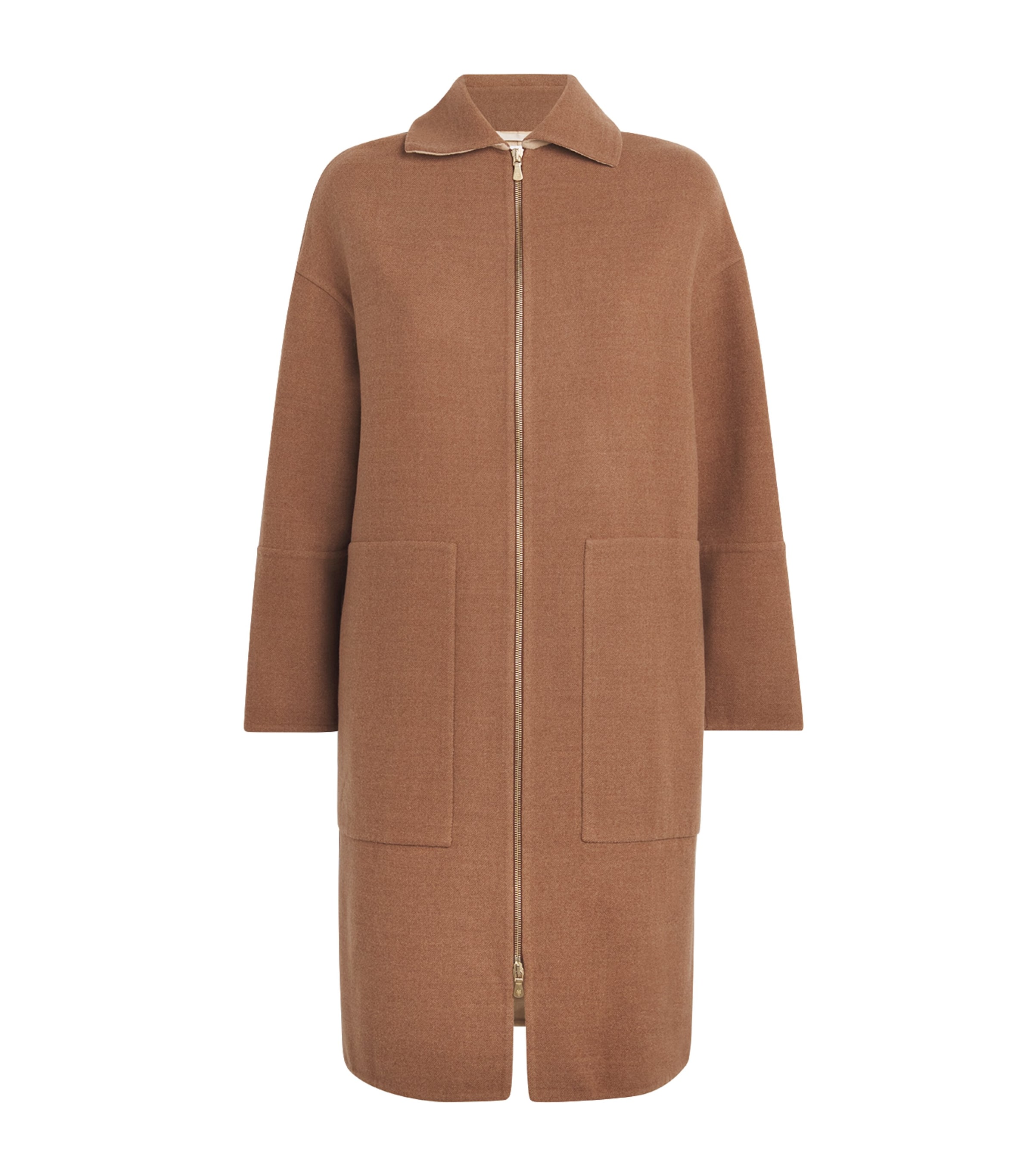 Eleventy Wool Collared Coat In Brown