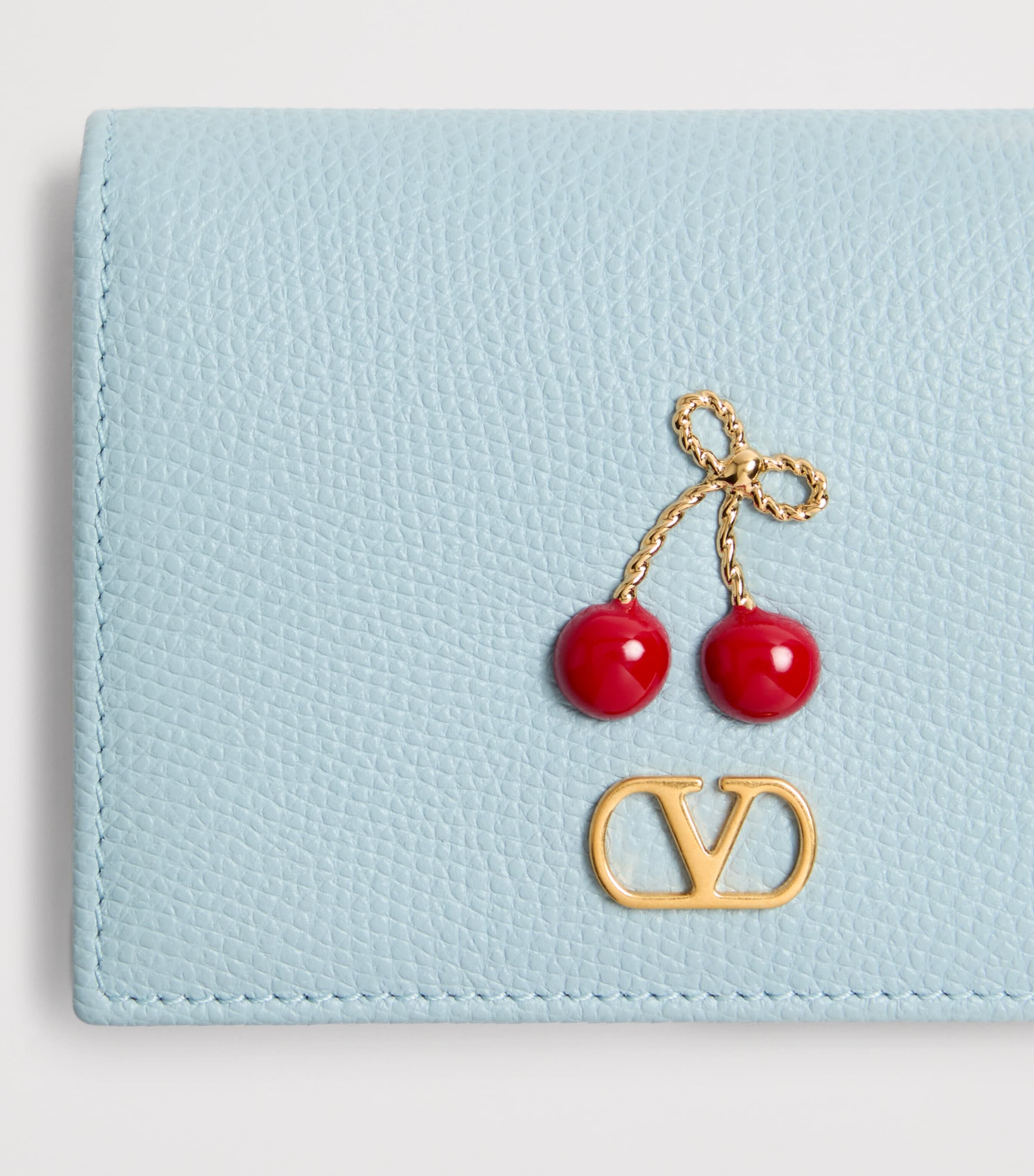 Valentino Garavani Blue Leather VLogo Cherryific Wallet | Harrods US