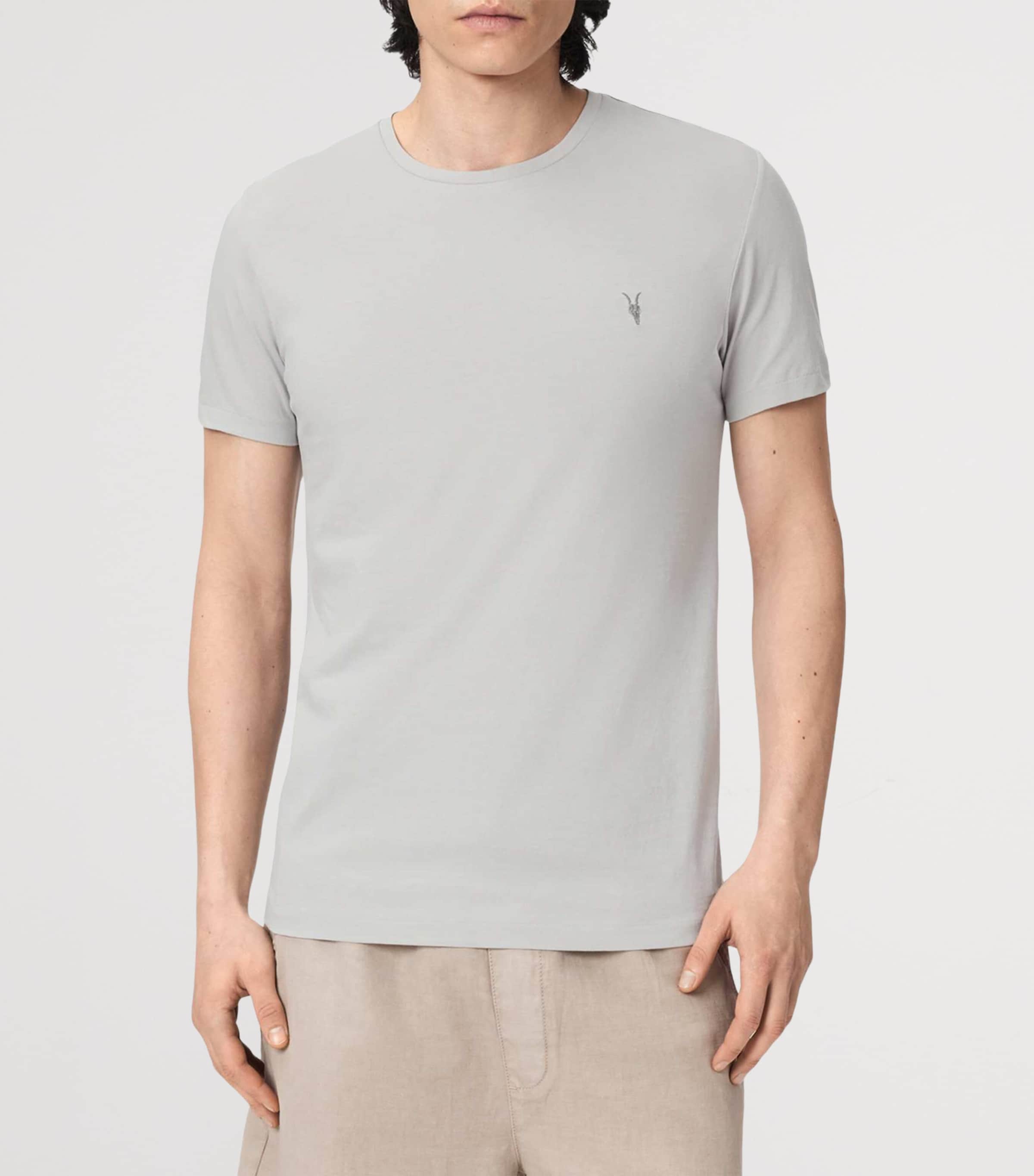 AllSaints Mens Organic Cotton Slim Tonic T-Shirt Pebble Grey Image 3