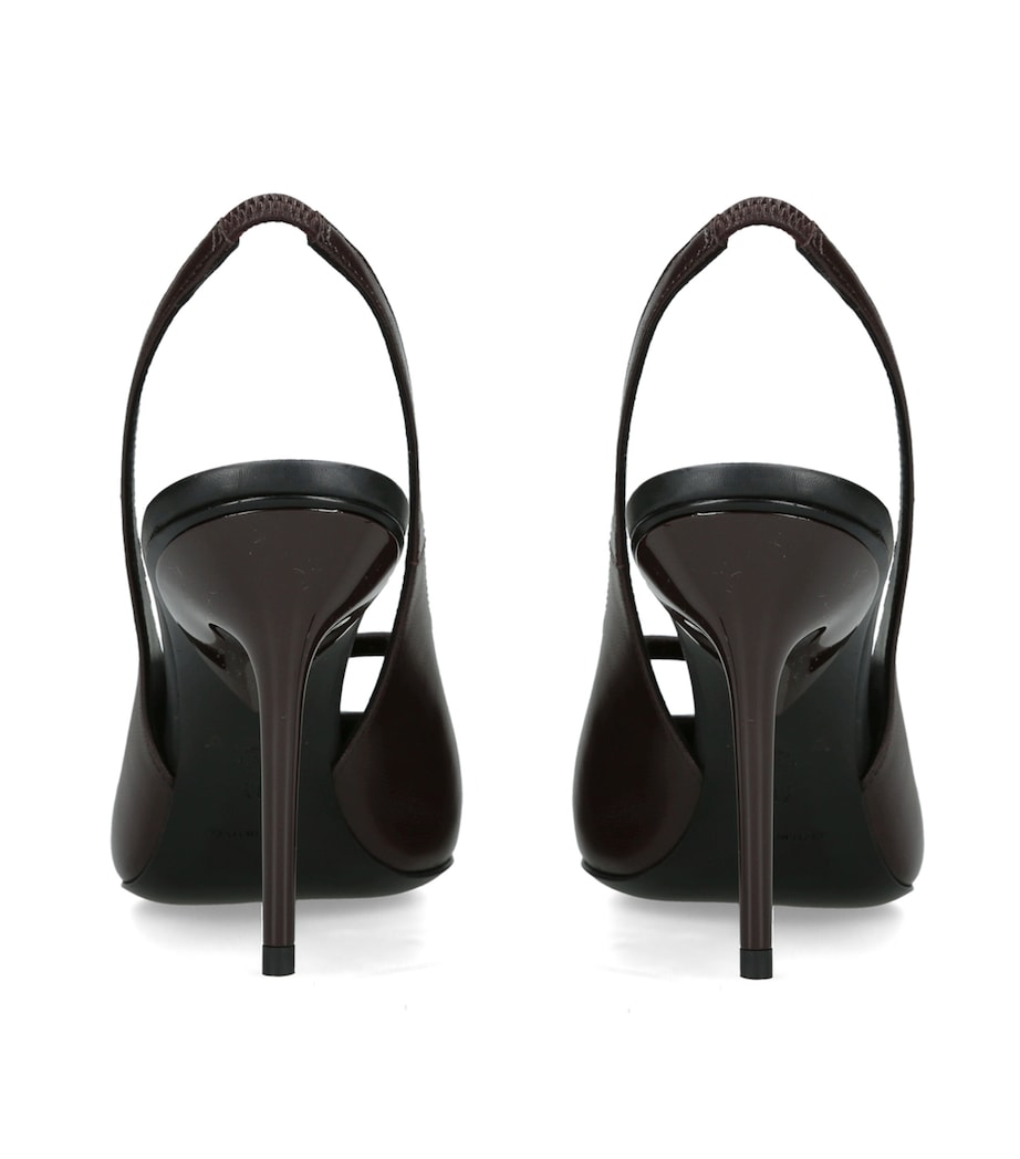 Alaïa Leather Drop Slingback Pumps 90 Dark Brown Image 4