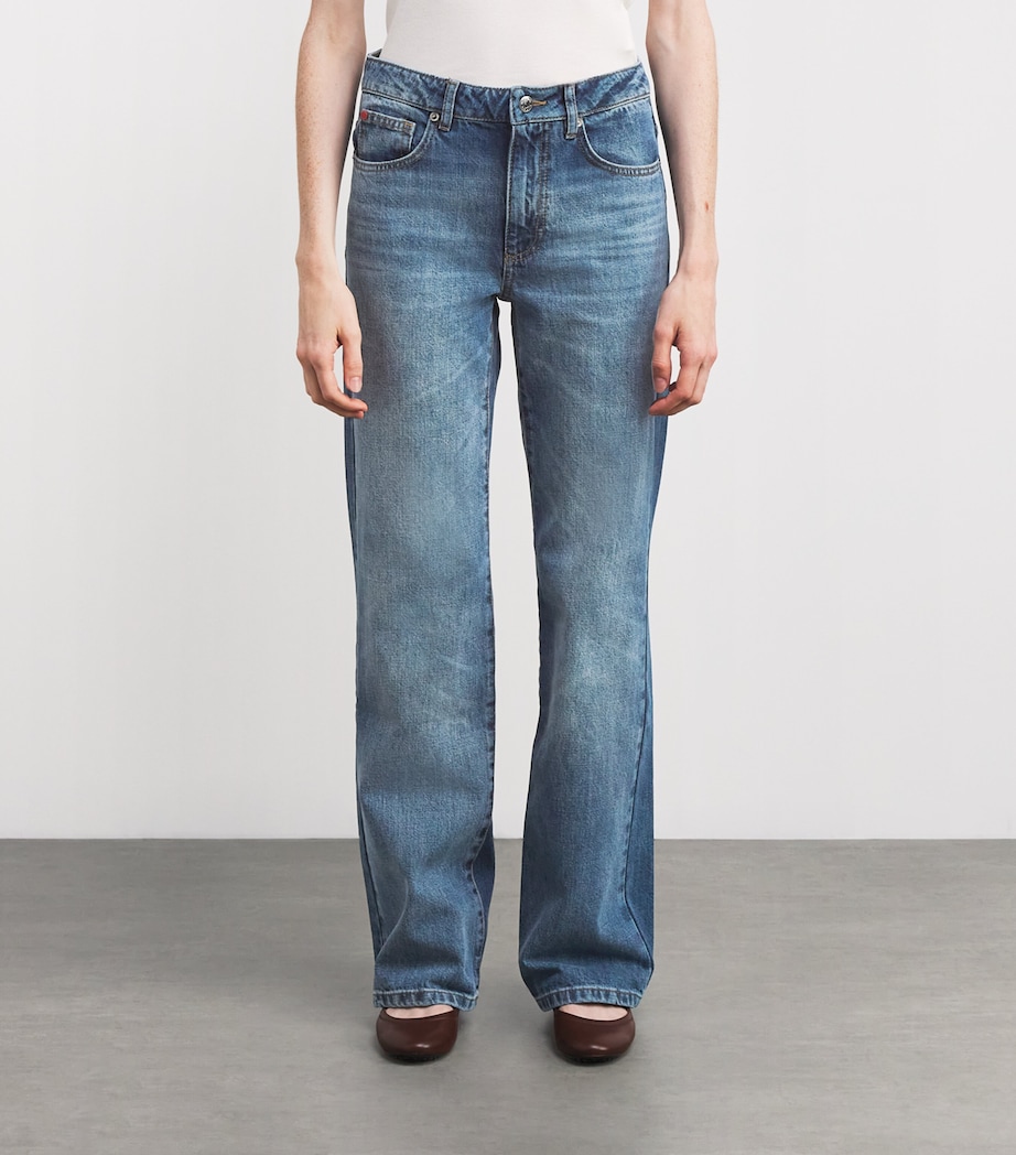 Faded High-Rise Straight Jeans NAVY Image 3