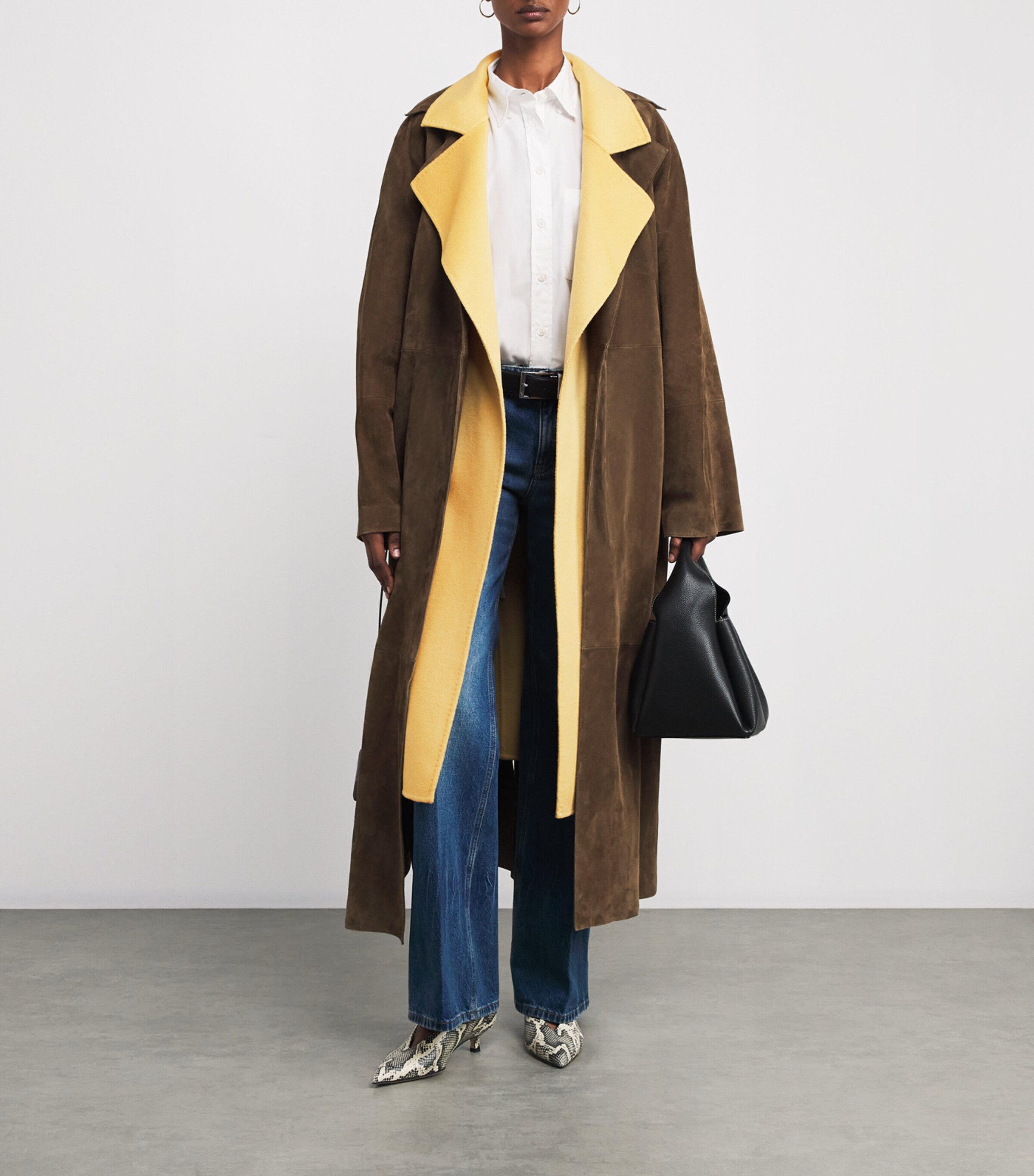 Wolk Morais Womens Cashmere Sleeveless On Set Wrap Coat Hay Image 2