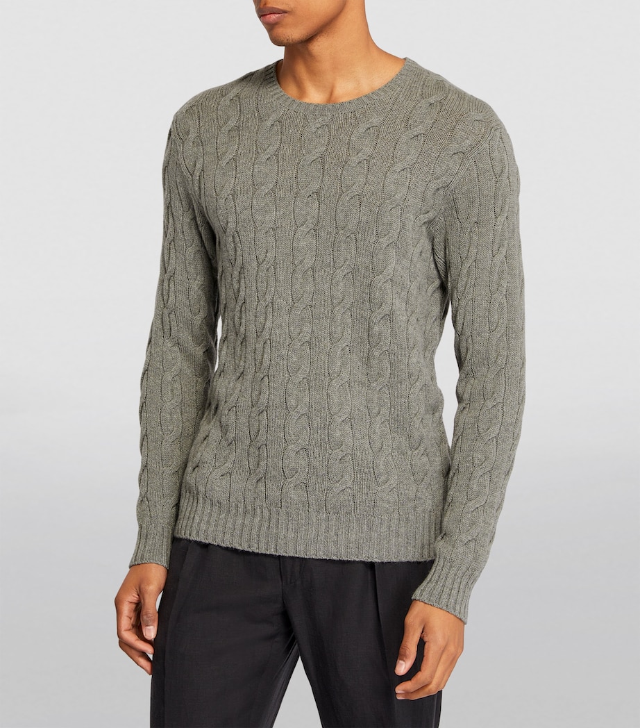 Cashmere Cable-Knit Sweater LT GREY Image 3