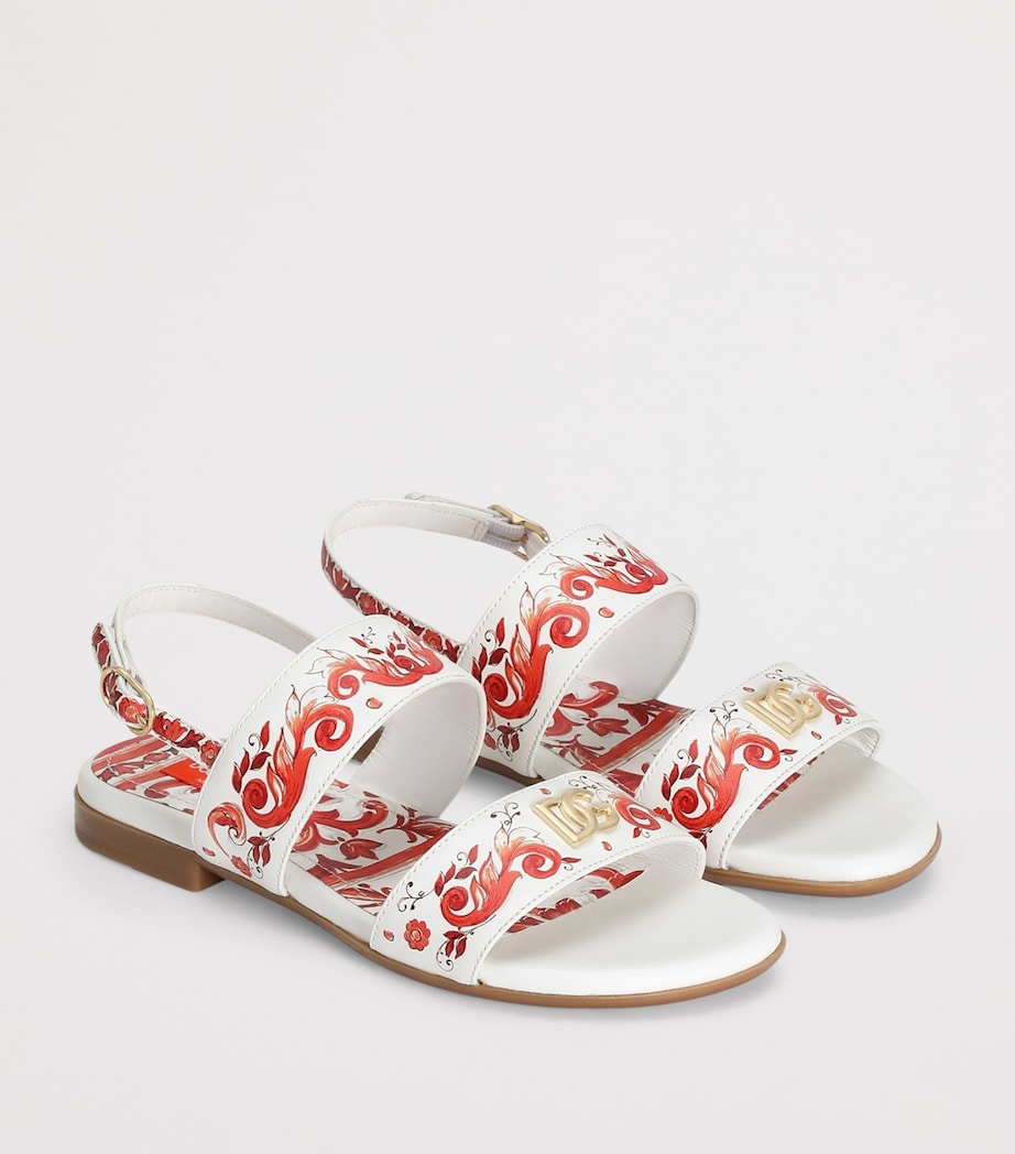 Dolce&Gabbana Kids Calfskin Majolica Sandals Maiolica Ora Image 2