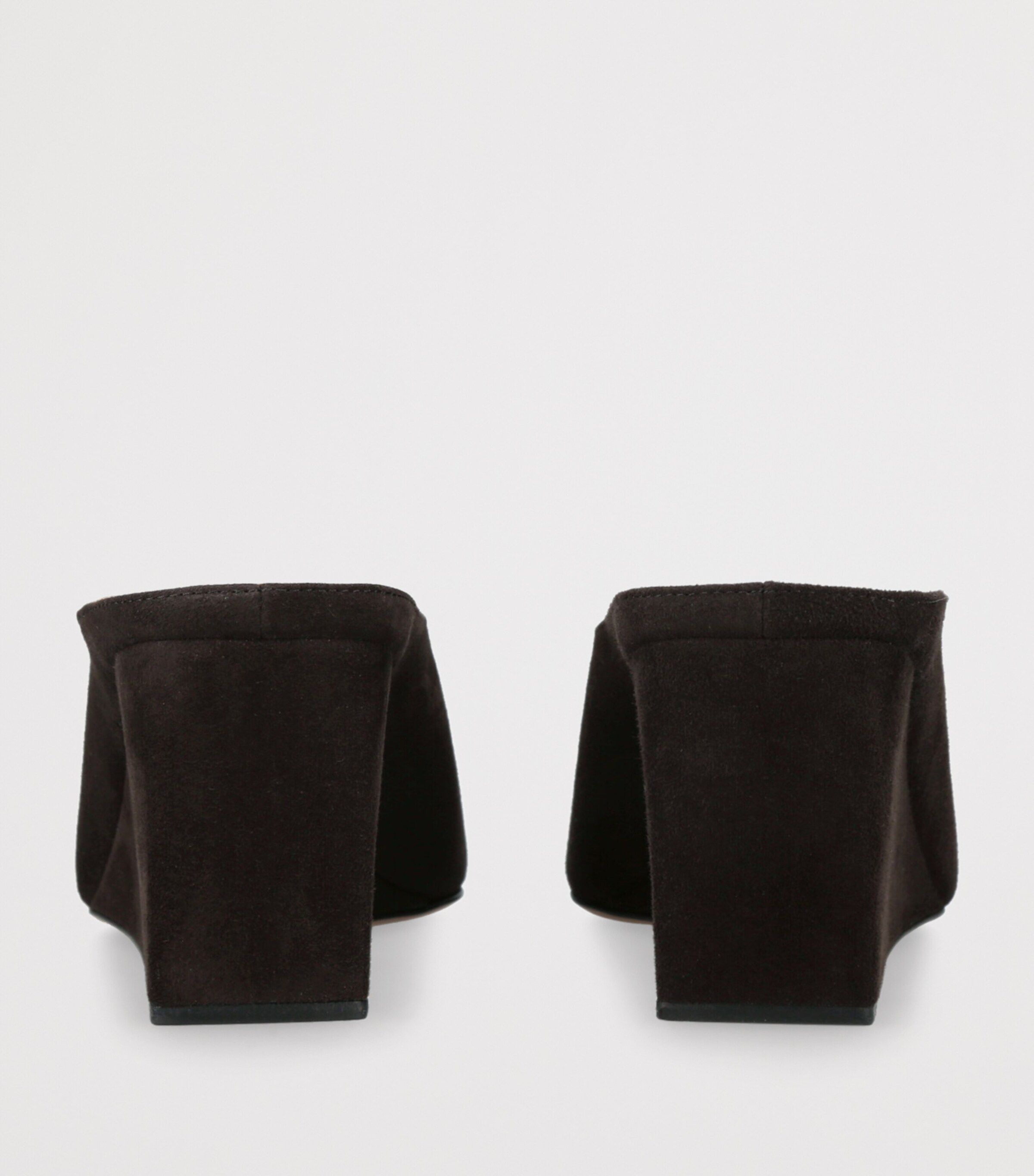 Suede Cube Wedge Mules 75 DARK BROWN Image 2