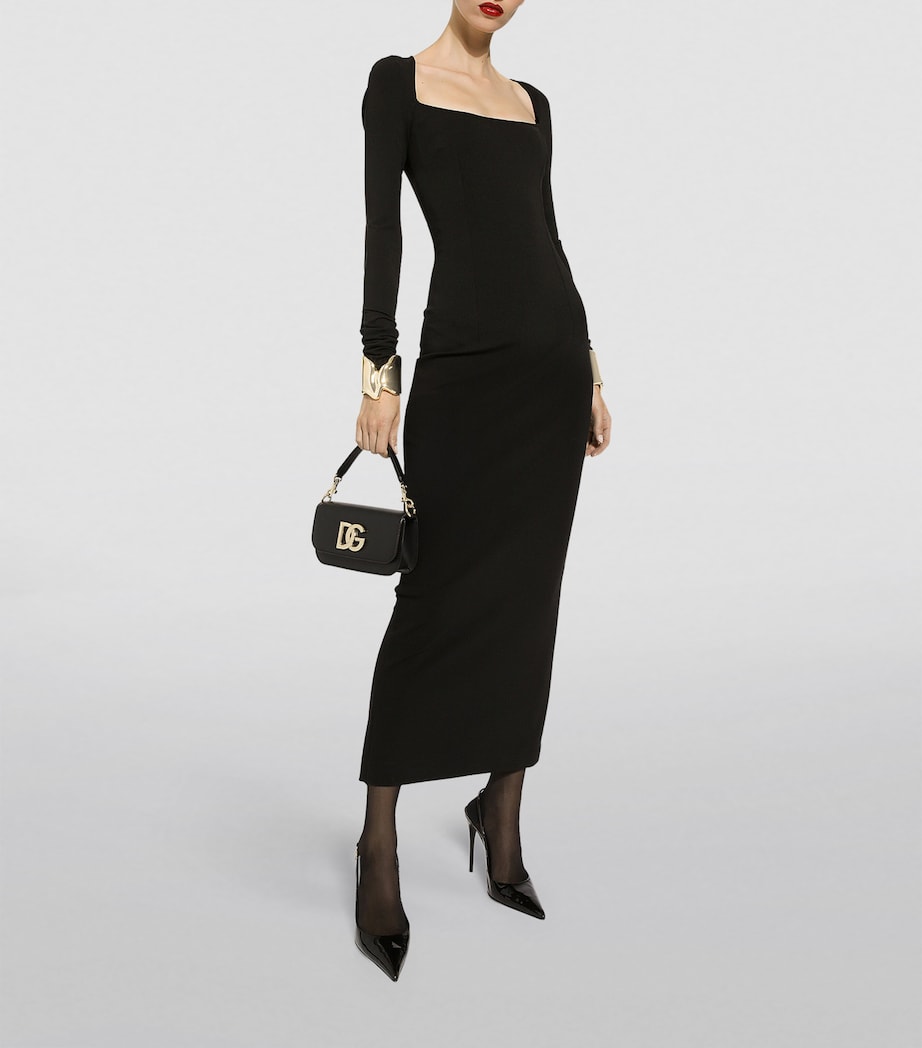 Jersey Long-Sleeve Dress N0000-BLACK Image 4