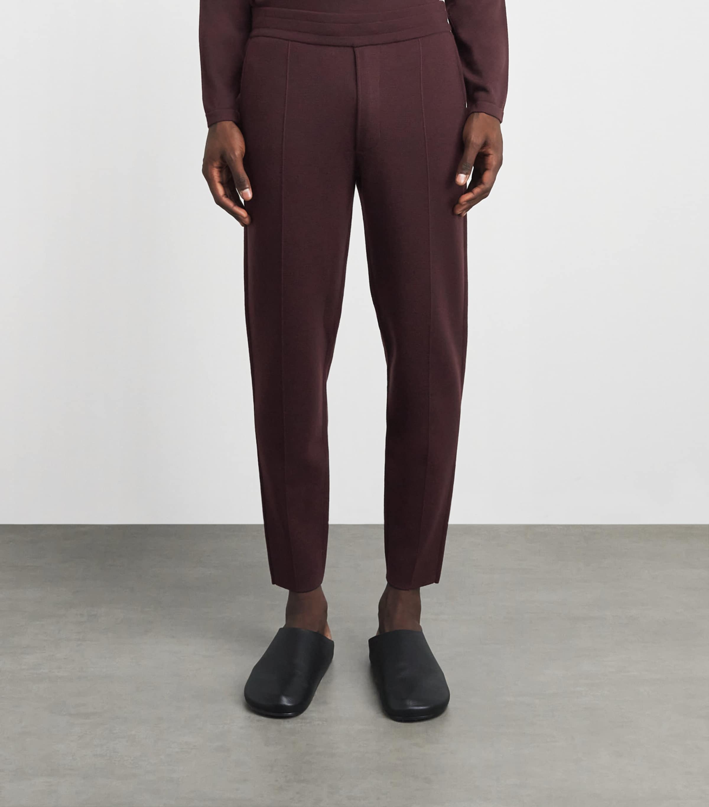 Falke Mens Ultrafine Merino Wool Trousers Dark Choco Image 4