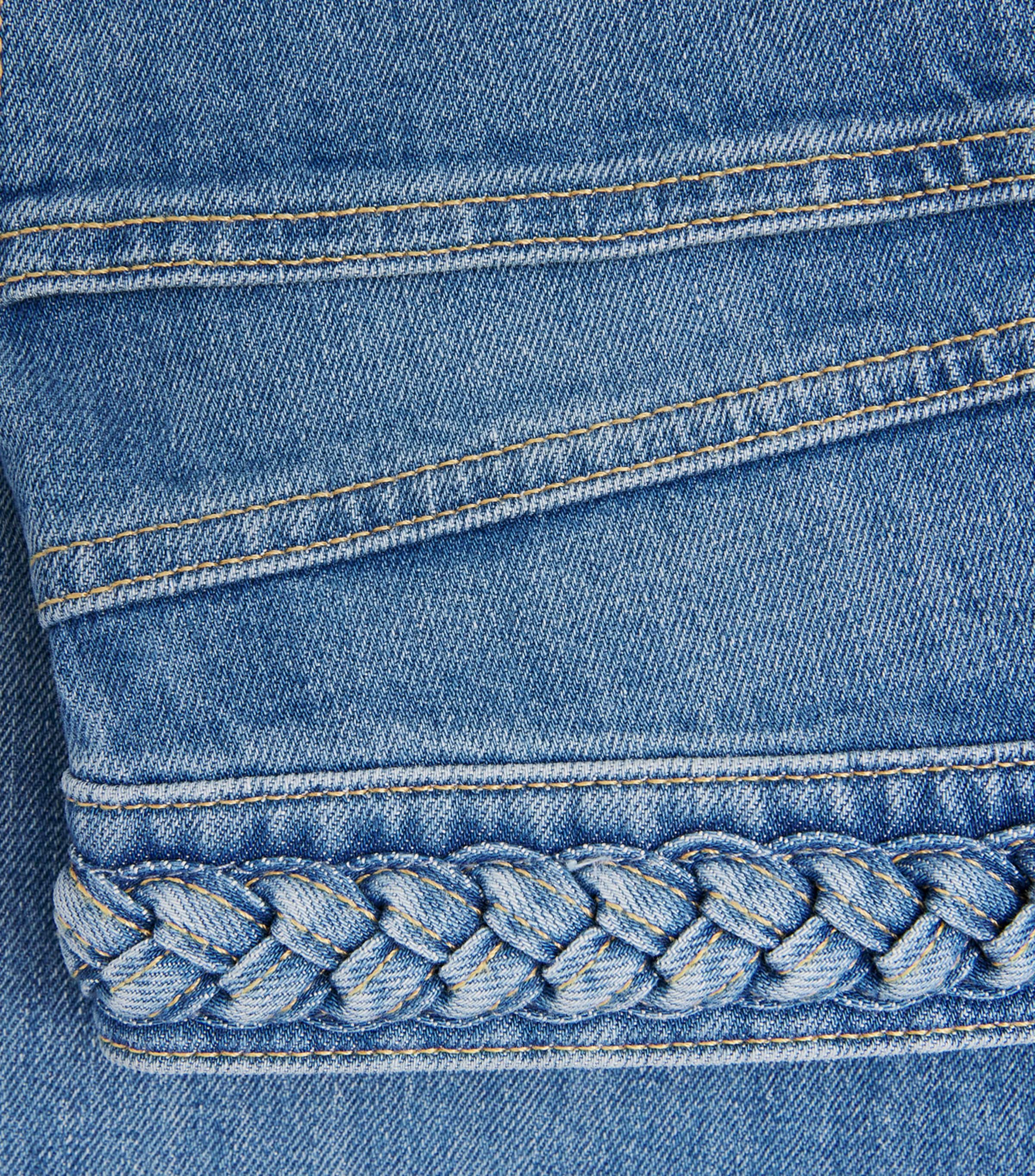 Maje Womens Braided High-Rise Flared Jeans Blue Image 6