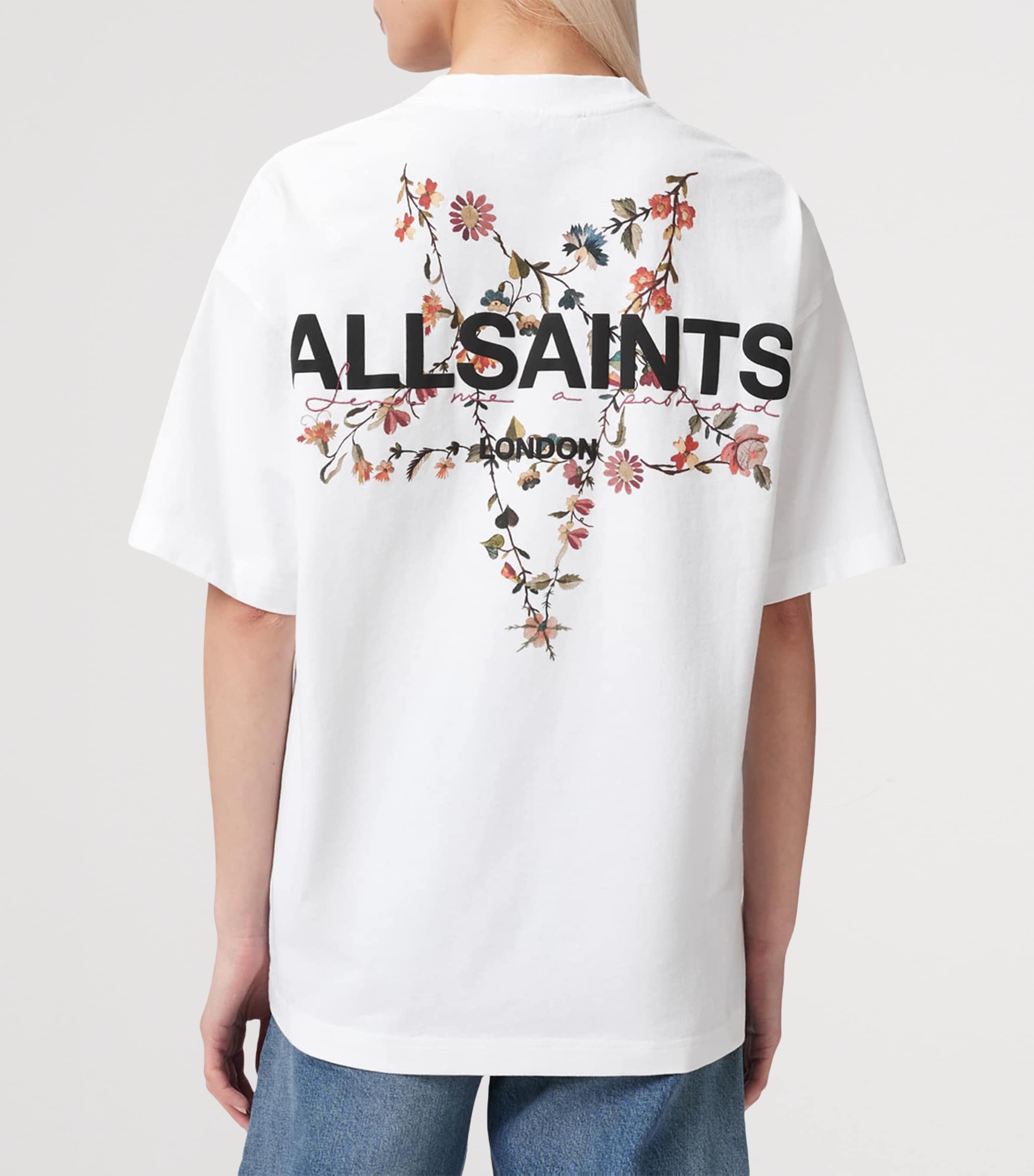 AllSaints Womens Cotton Pentacle Etta T-Shirt Optic White Image 4