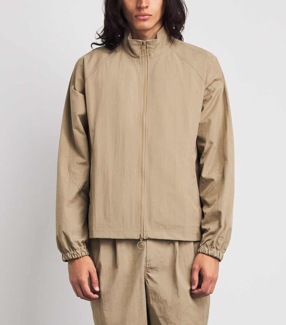 Picante Mens Crinkled Track Jacket Taupe Image 4
