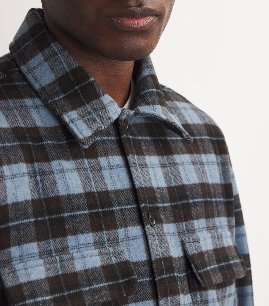 Wool-Blend Check Sacastor Overshirt CORONET BLUE CH Image 6