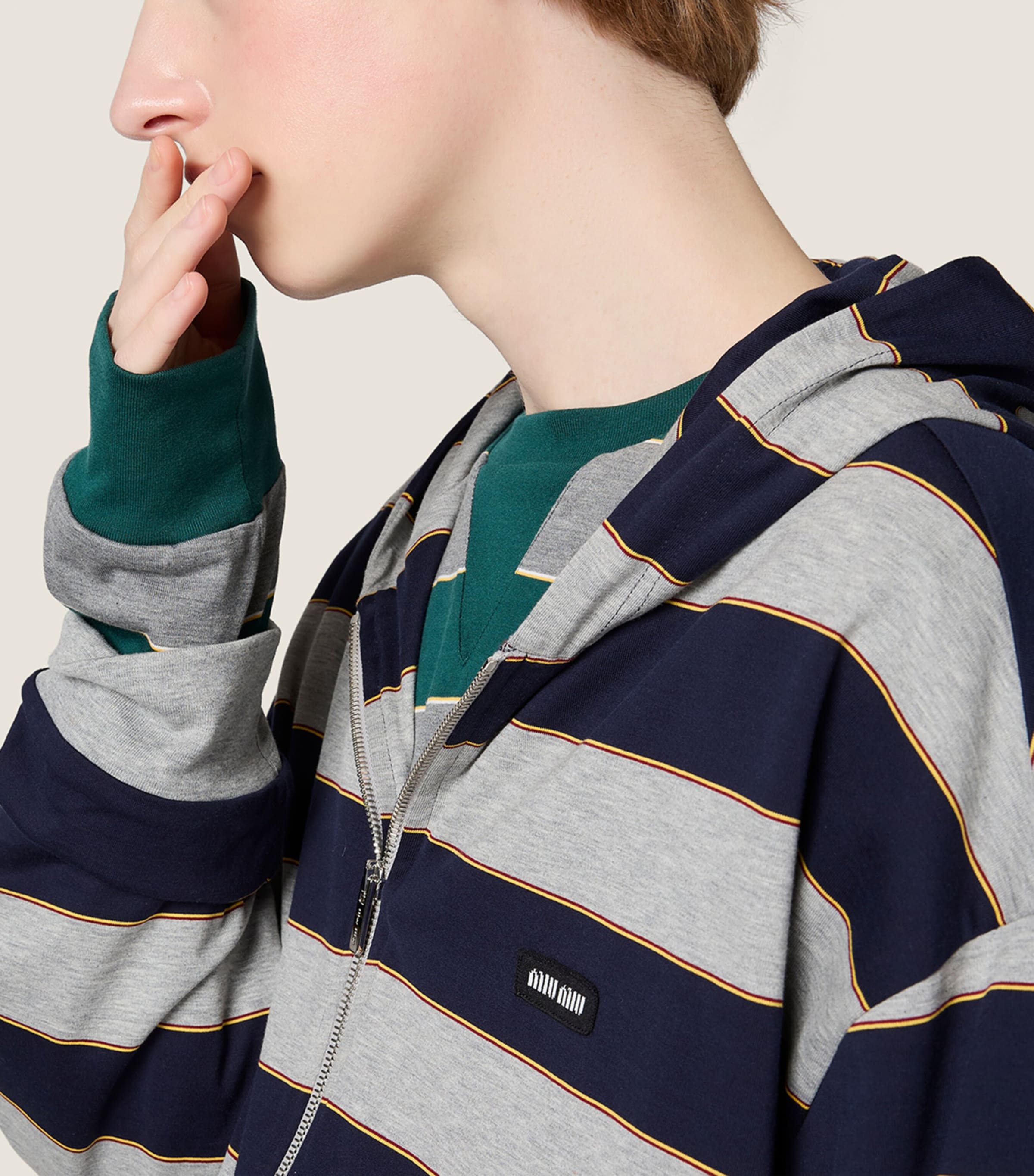 Miu Miu Womens Cotton Stripe Sweatshirt Image 4
