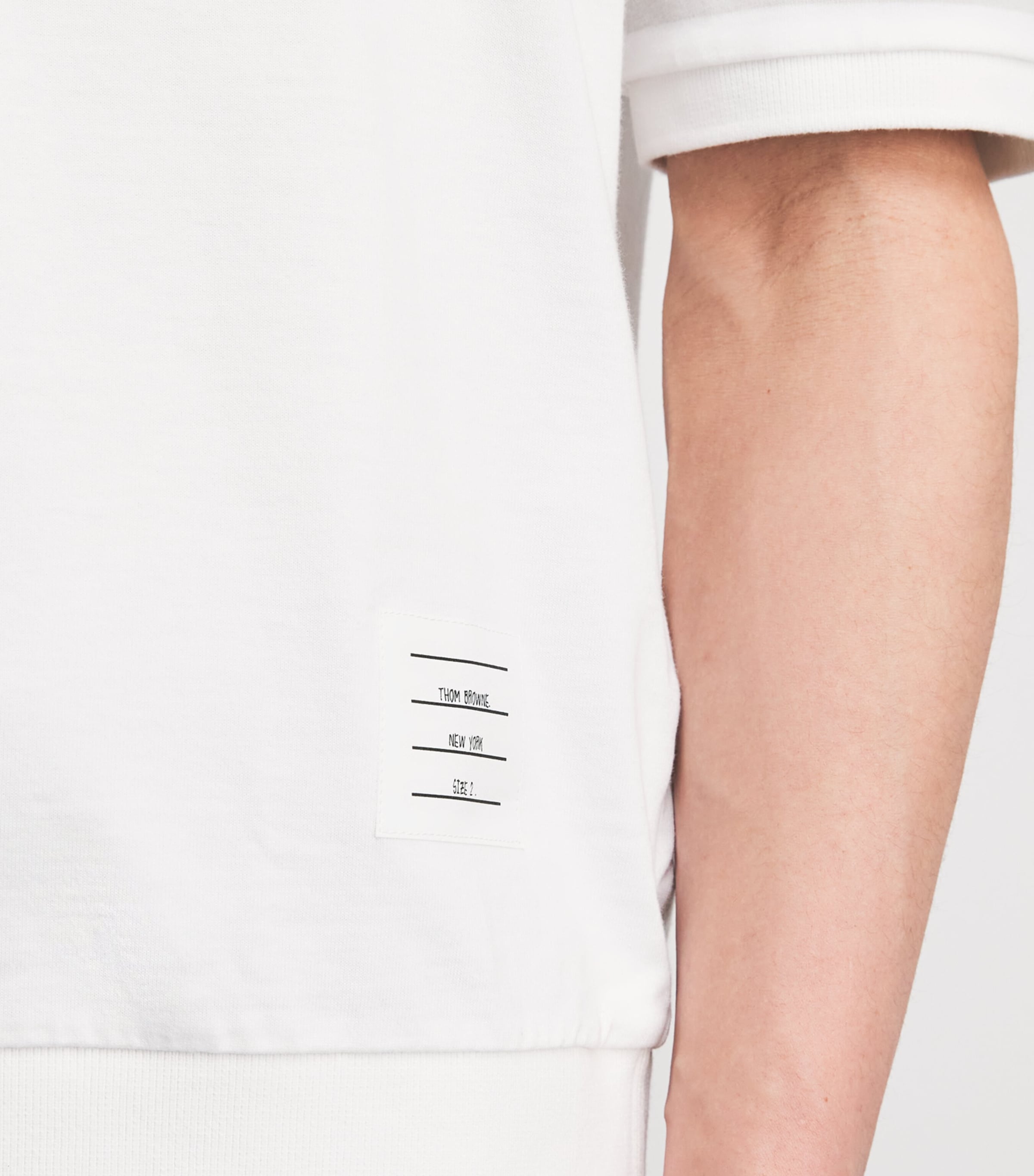 Thom Browne Mens Cotton 4-Bar Polo Shirt White Image 3