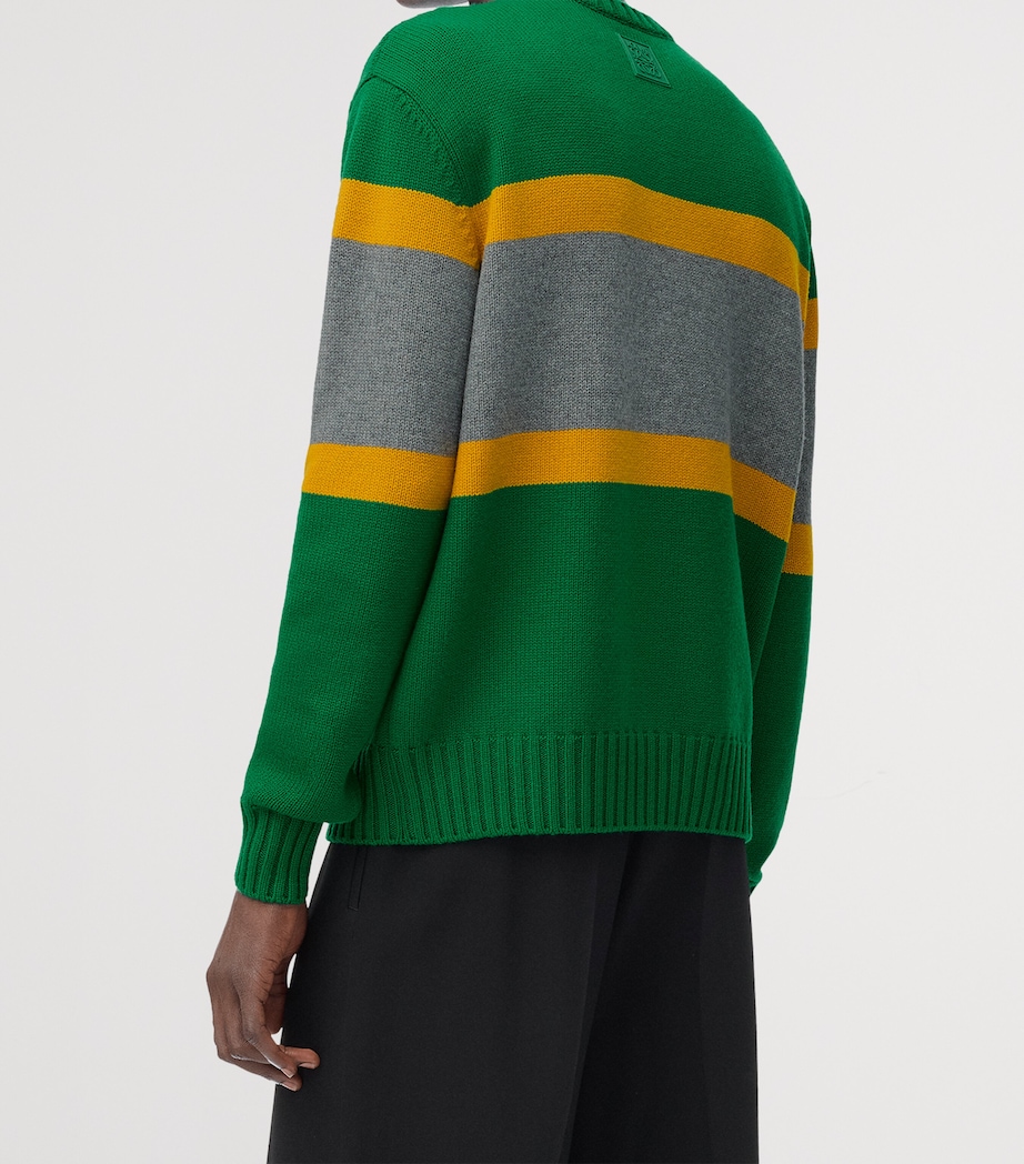 Wool Stripe Sweater GREEN/GREY Image 3