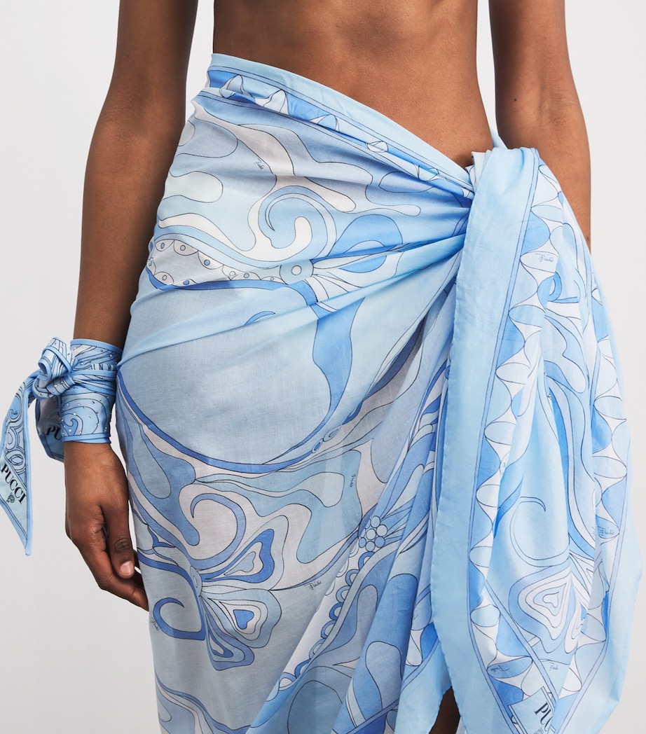 PUCCI Womens Cotton Orchidee Pareo Pale Image 3