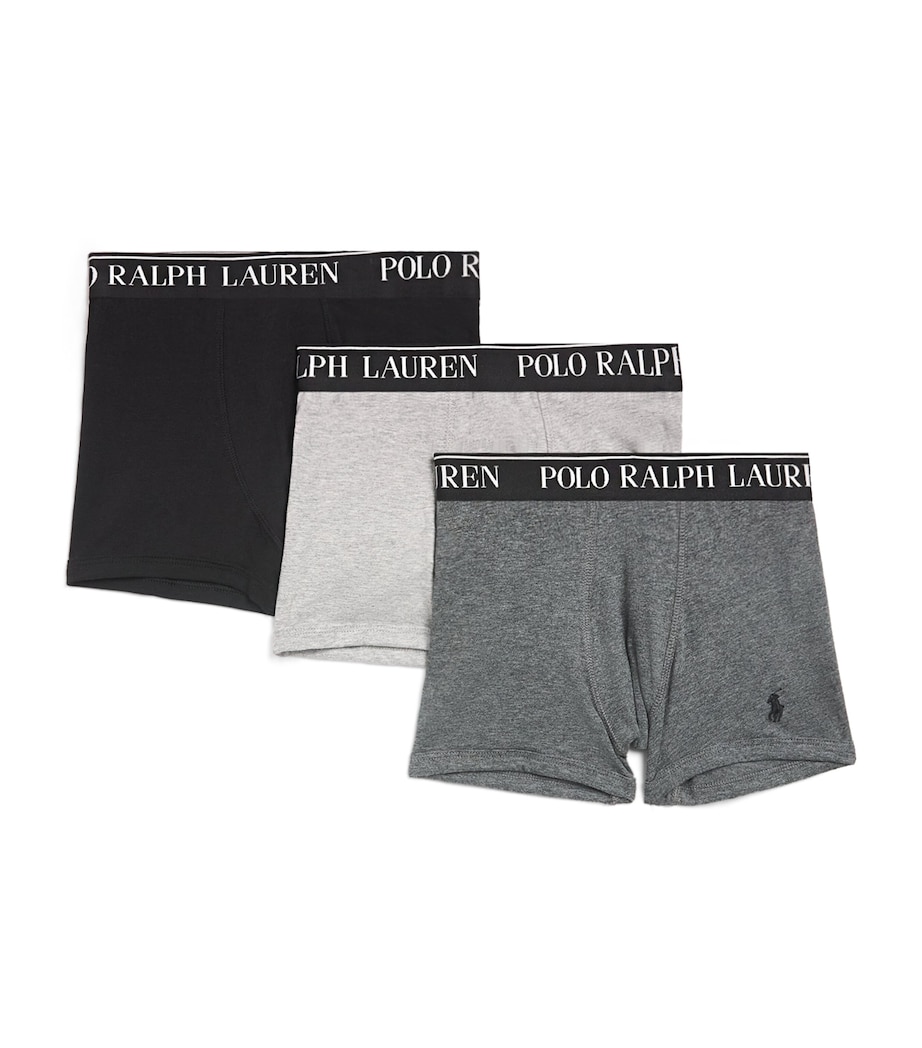 Ralph Lauren Kids Pack of 3 Stretch-Cotton Boxer Briefs (6-14 Years) Andover Heather Image 1