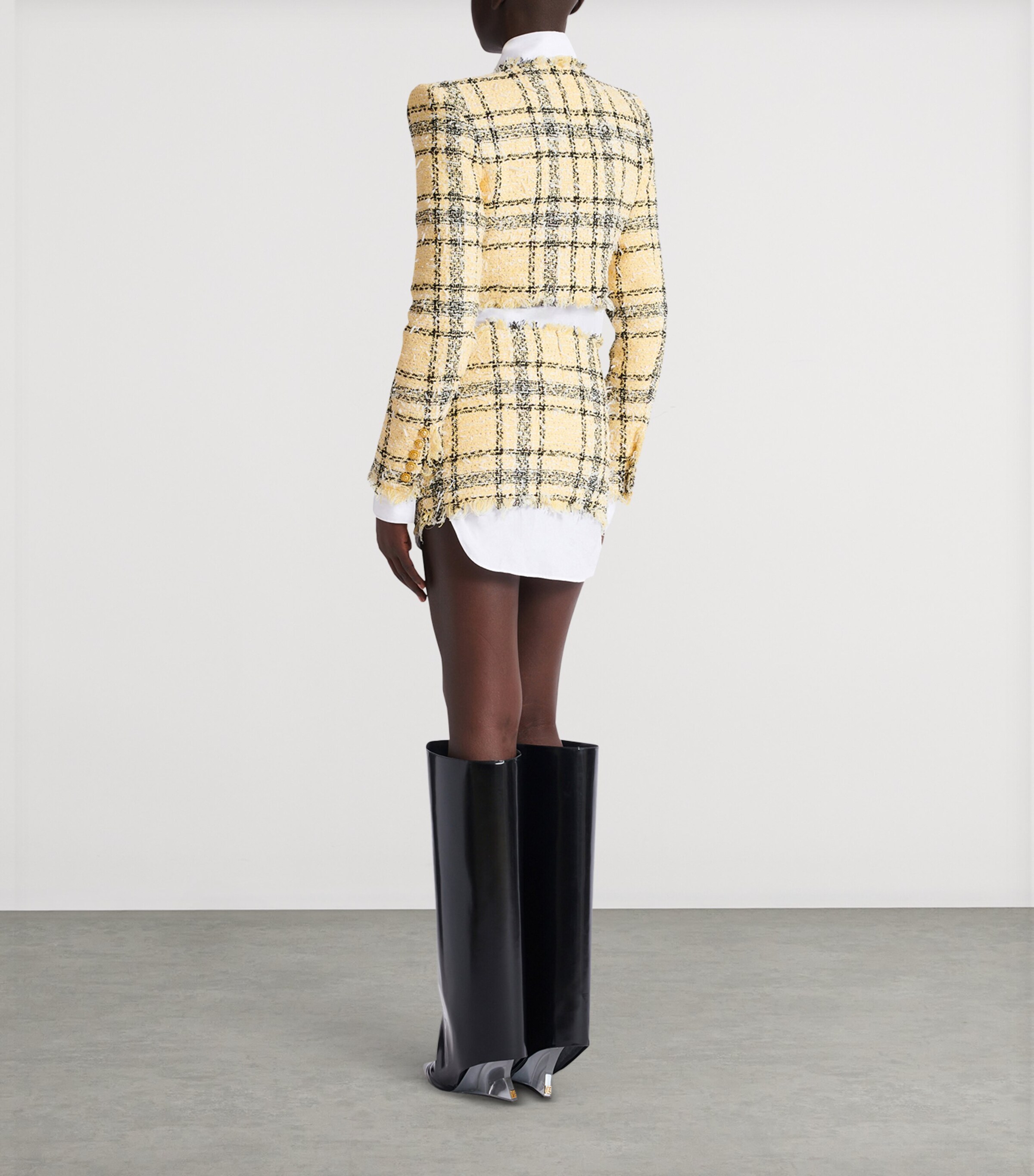 Tweed Sequinned Check Mini Skirt AAA MULTICOLORE Image 7