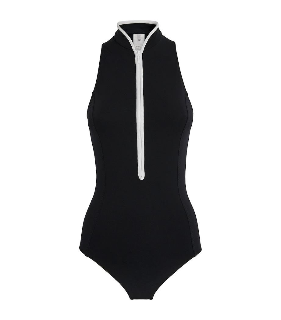 UPF 50+ Half-Zip Katya Swimsuit BLACK Image 1