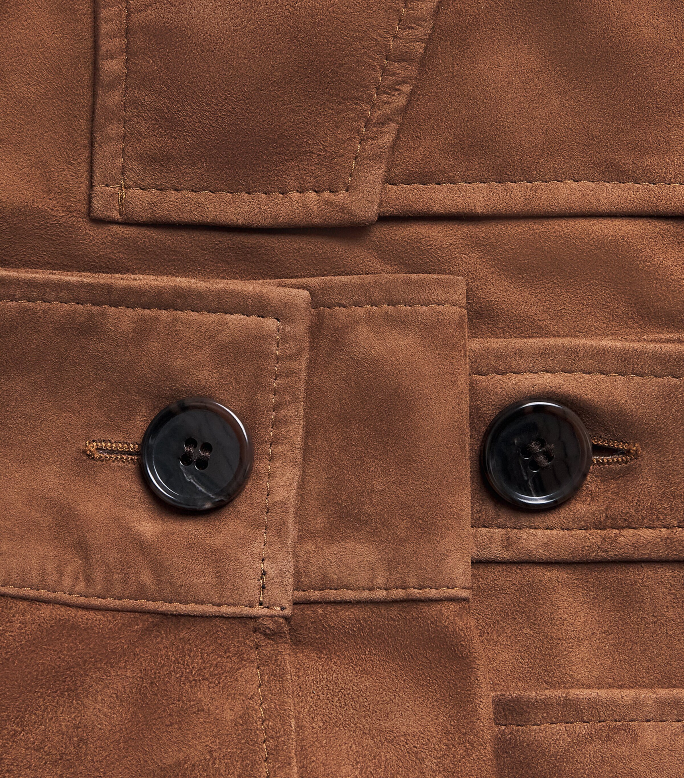 Arma Womens Lamb Suede Kaylee Shacket Saddle Image 6