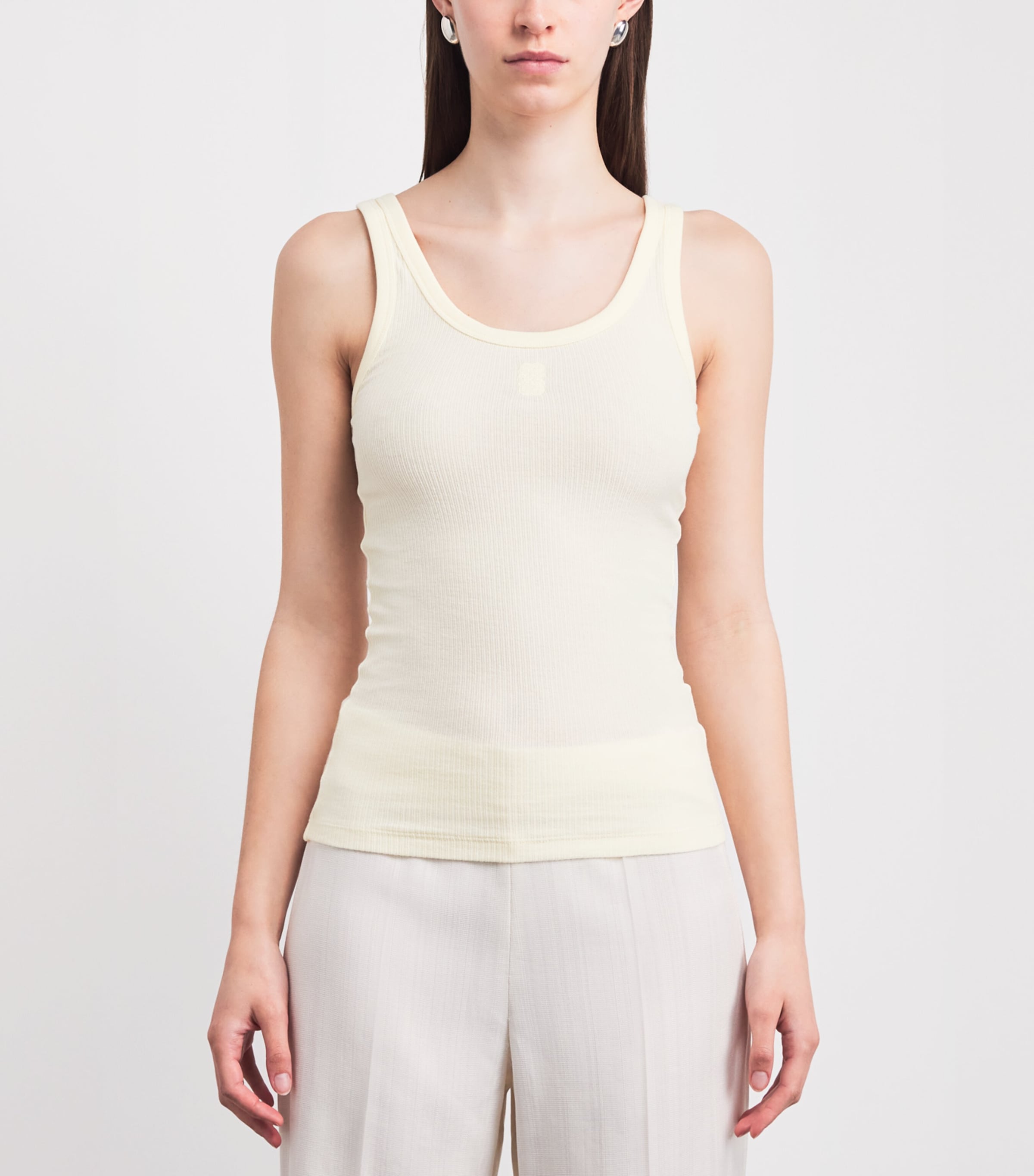 Sandro Paris Womens Ribbed Tank Top Light Yellow Image 4