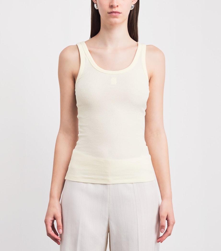 Sandro Paris Womens Ribbed Tank Top Light Yellow Image 4