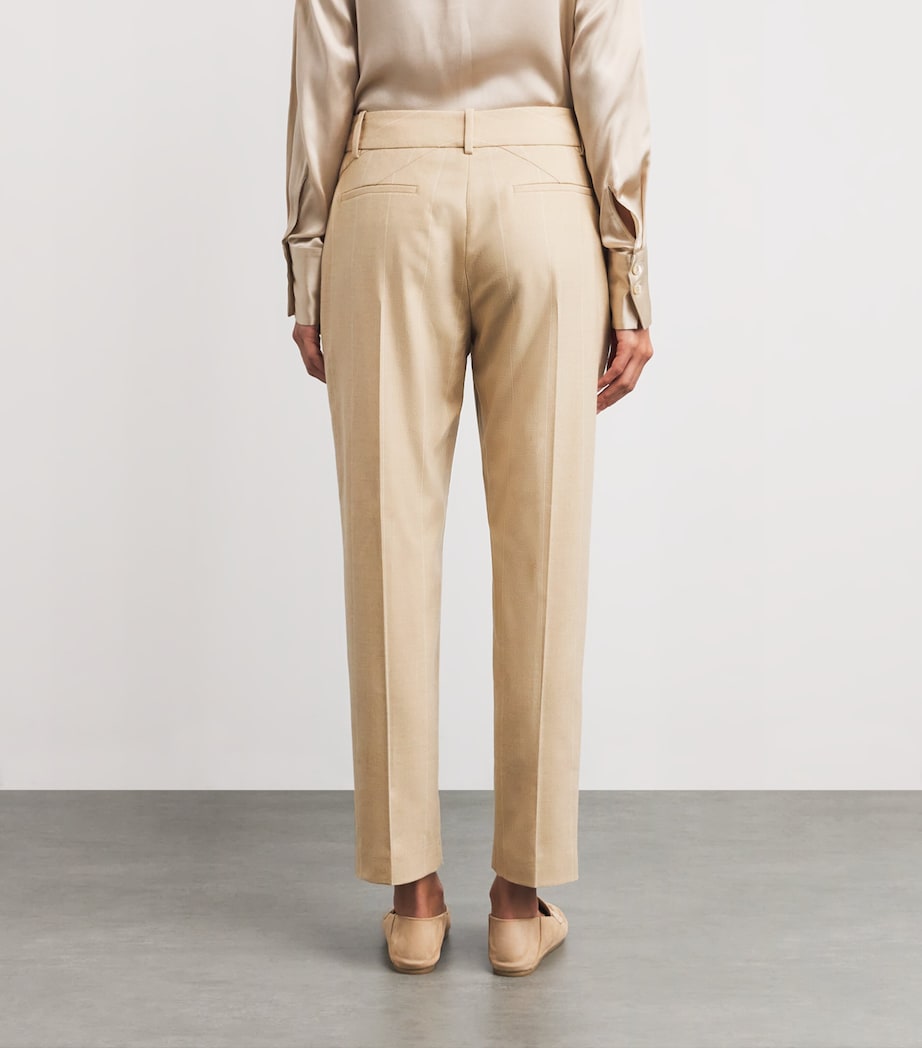 Wool Stripe Straight Trousers SABBIA Image 4