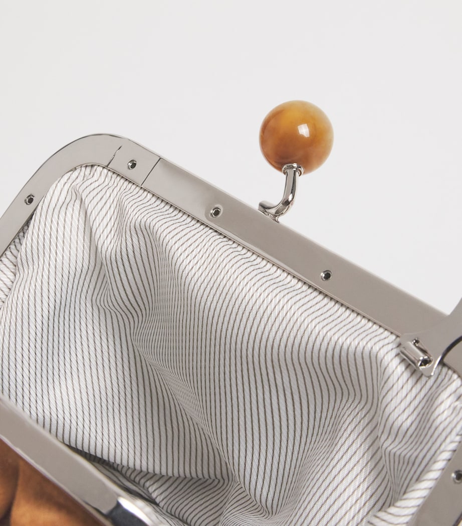 Small Suede Pasticcino Clutch Bag BROWN Image 4