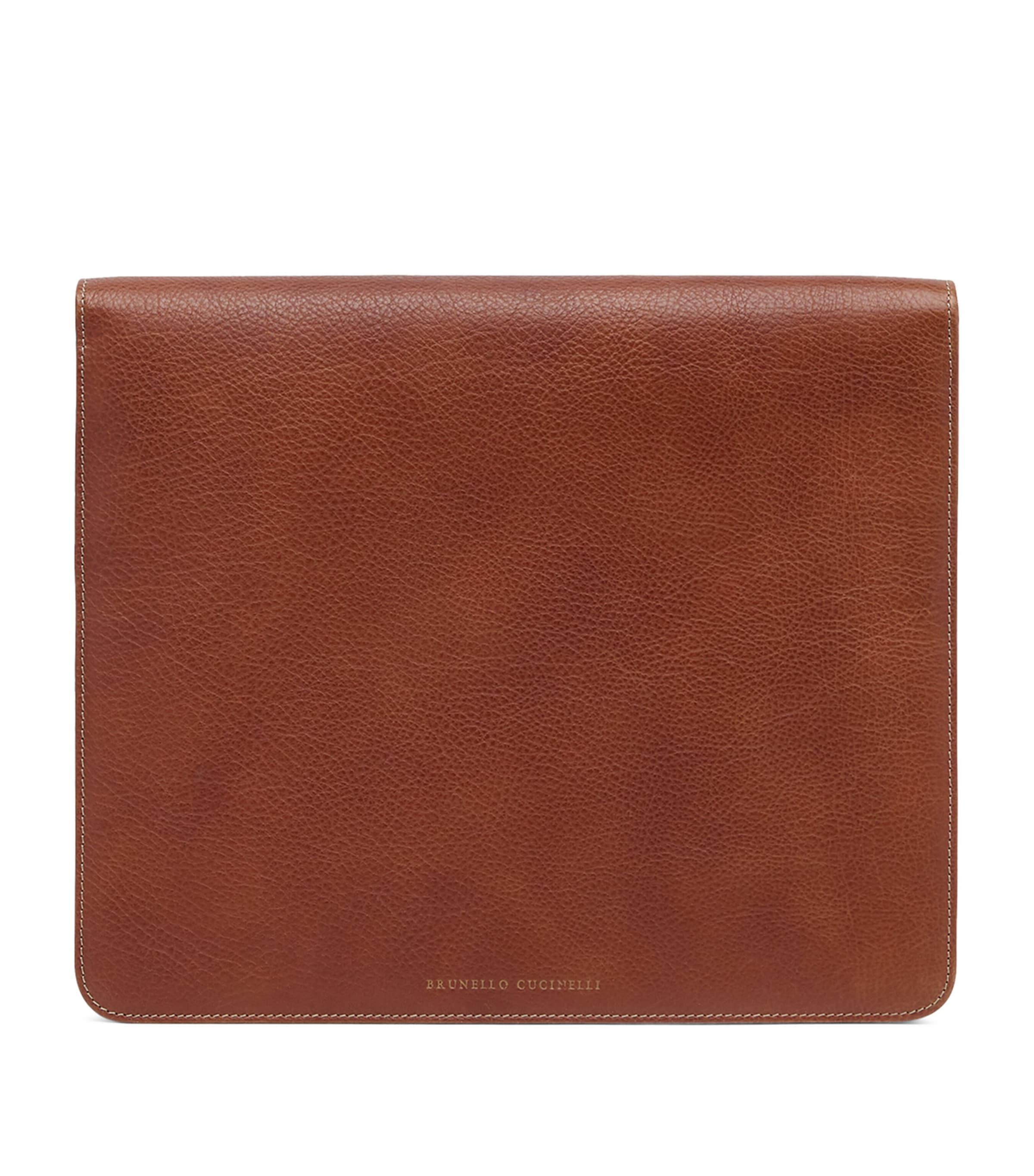 Brunello Cucinelli Leather Document Holder In Brown