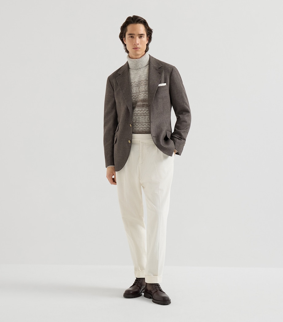 Brunello Cucinelli Mens Virgin Wool Deconstructed Cavallo Blazer Image 3