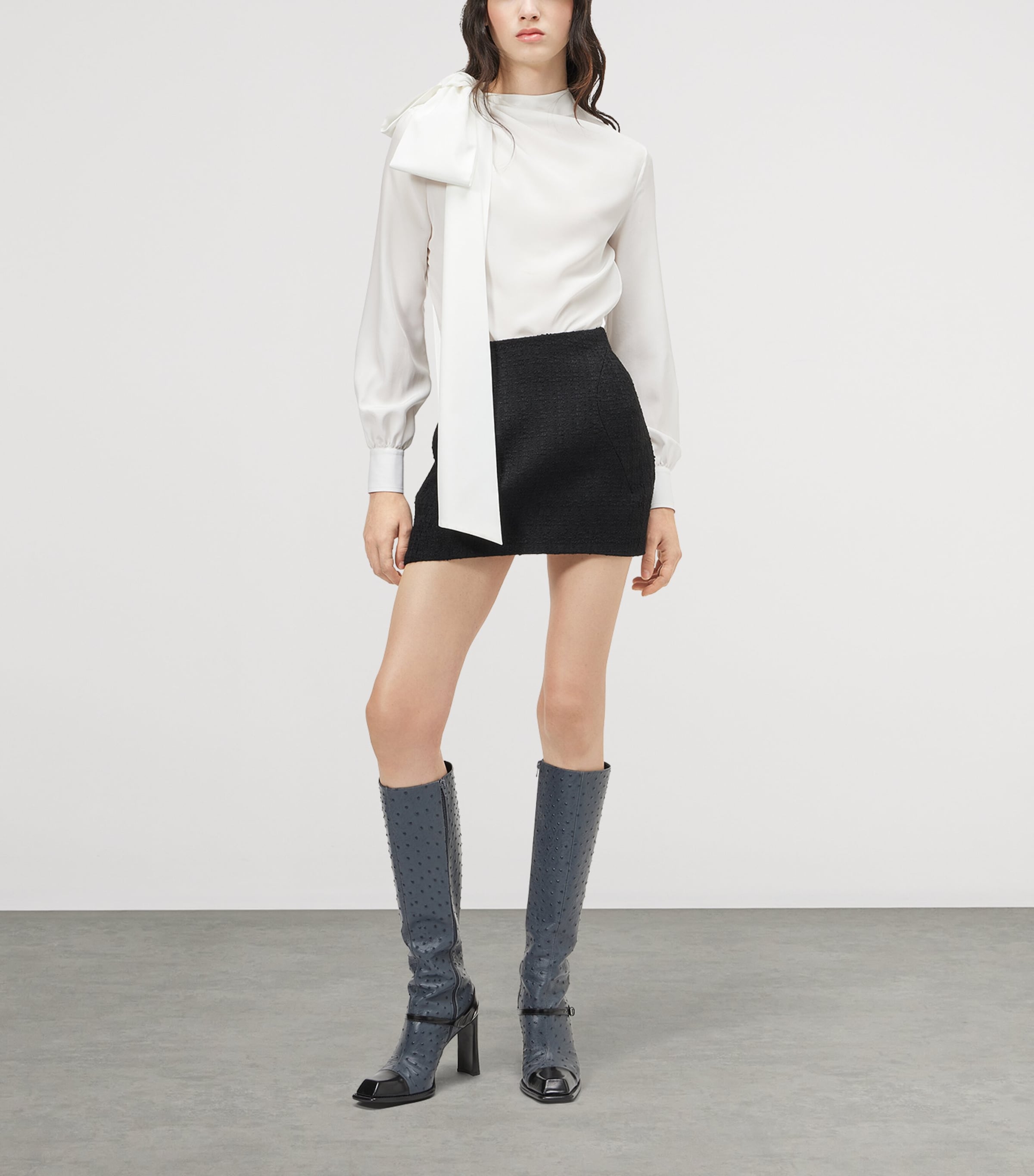 McQueen Womens Silk Bow-Shoulder Blouse Image 2
