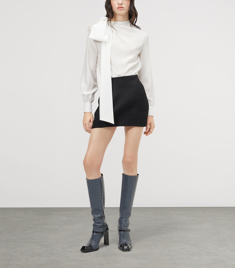 McQueen Womens Silk Bow-Shoulder Blouse Image 2