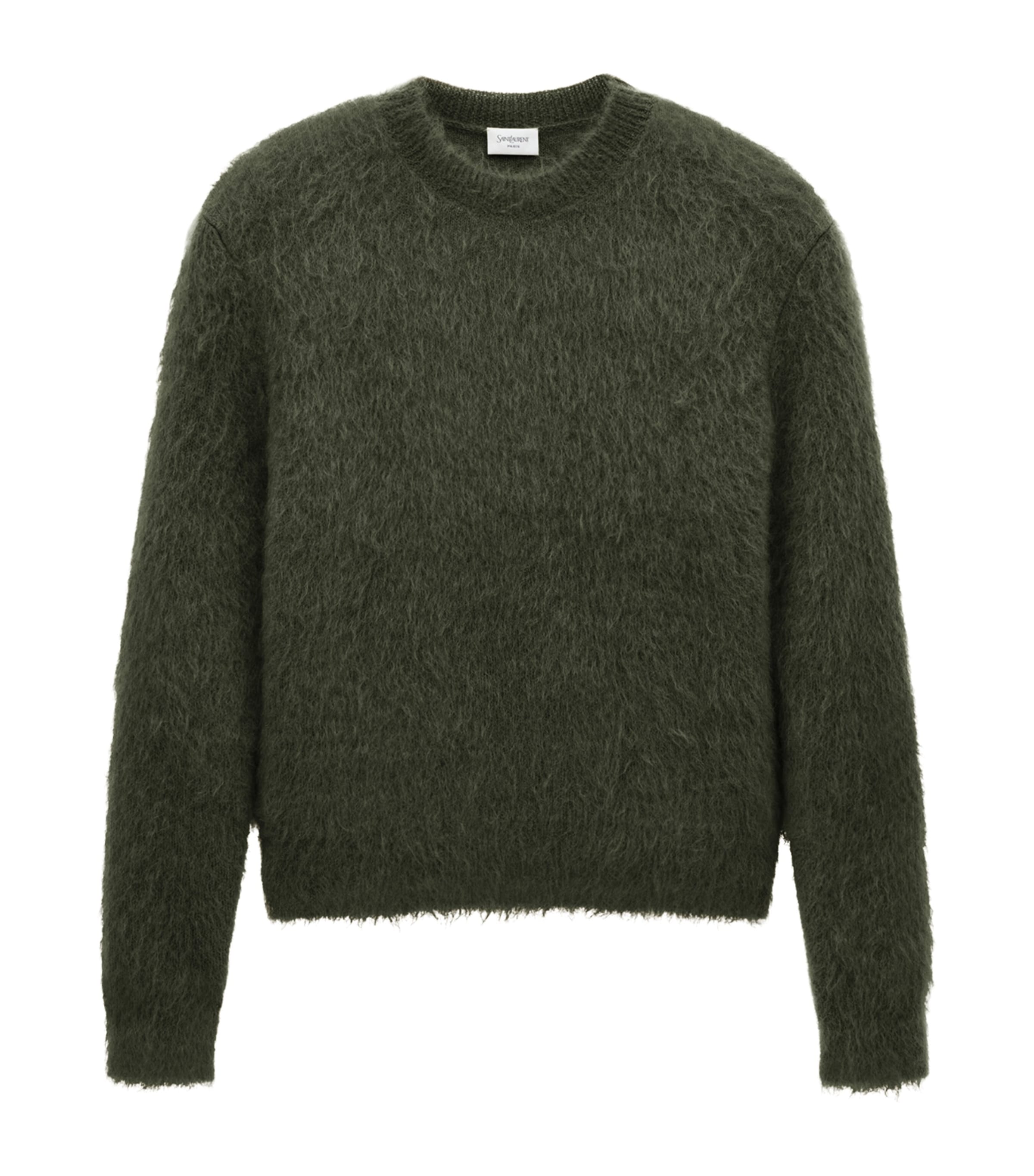Saint Laurent Mohair And Wool-blend Sweater In Green