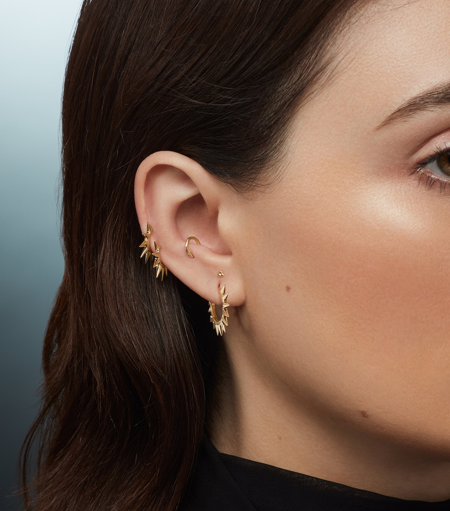 White Gold Metal Mohawk Hoop Earring (11mm) WHITE GOLD Image 3