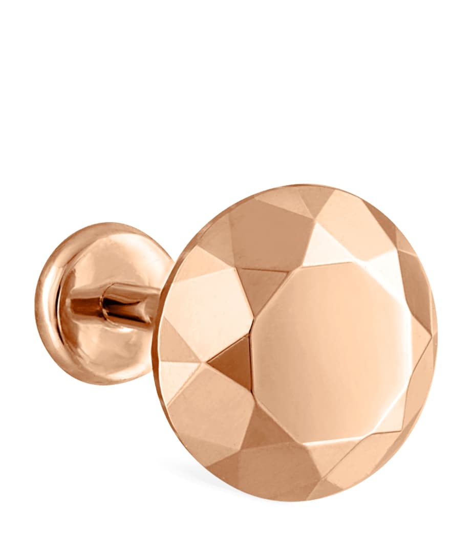 Faceted Round Threaded Stud Earring ROSE GOLD Image 1