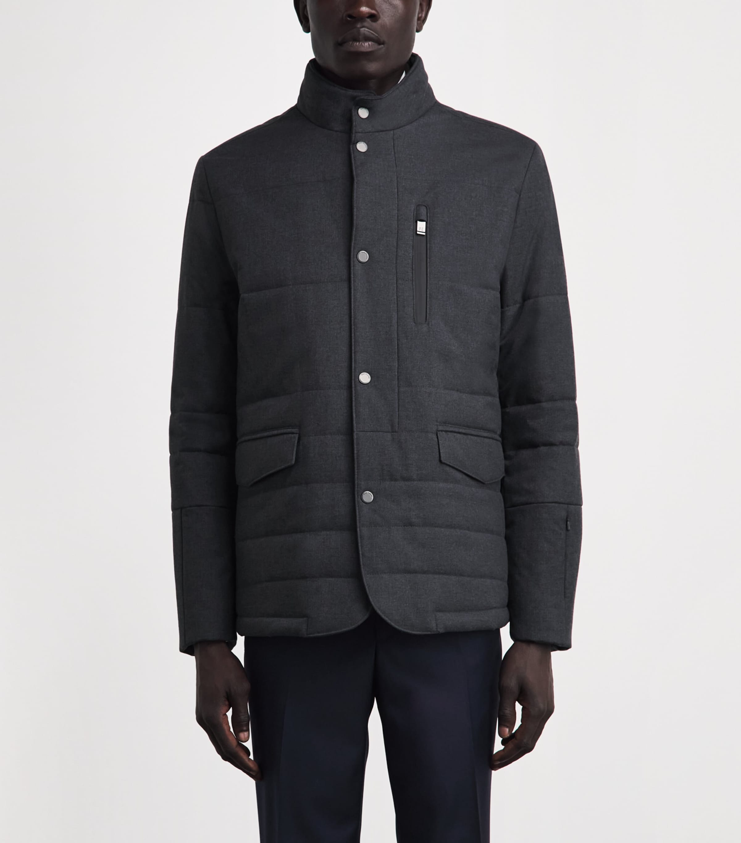 Pal Zileri Mens Padded Jacket Grey Image 4