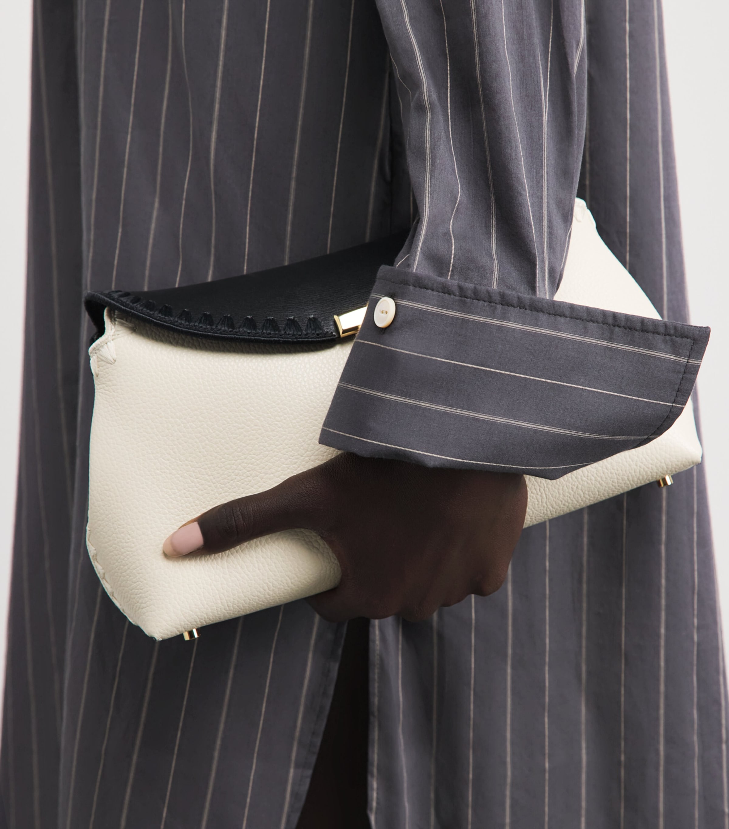 Palmer//Harding Womens Cotton Stripe Ease Mini Shirt Dress Grey Cotton Voile Image 3