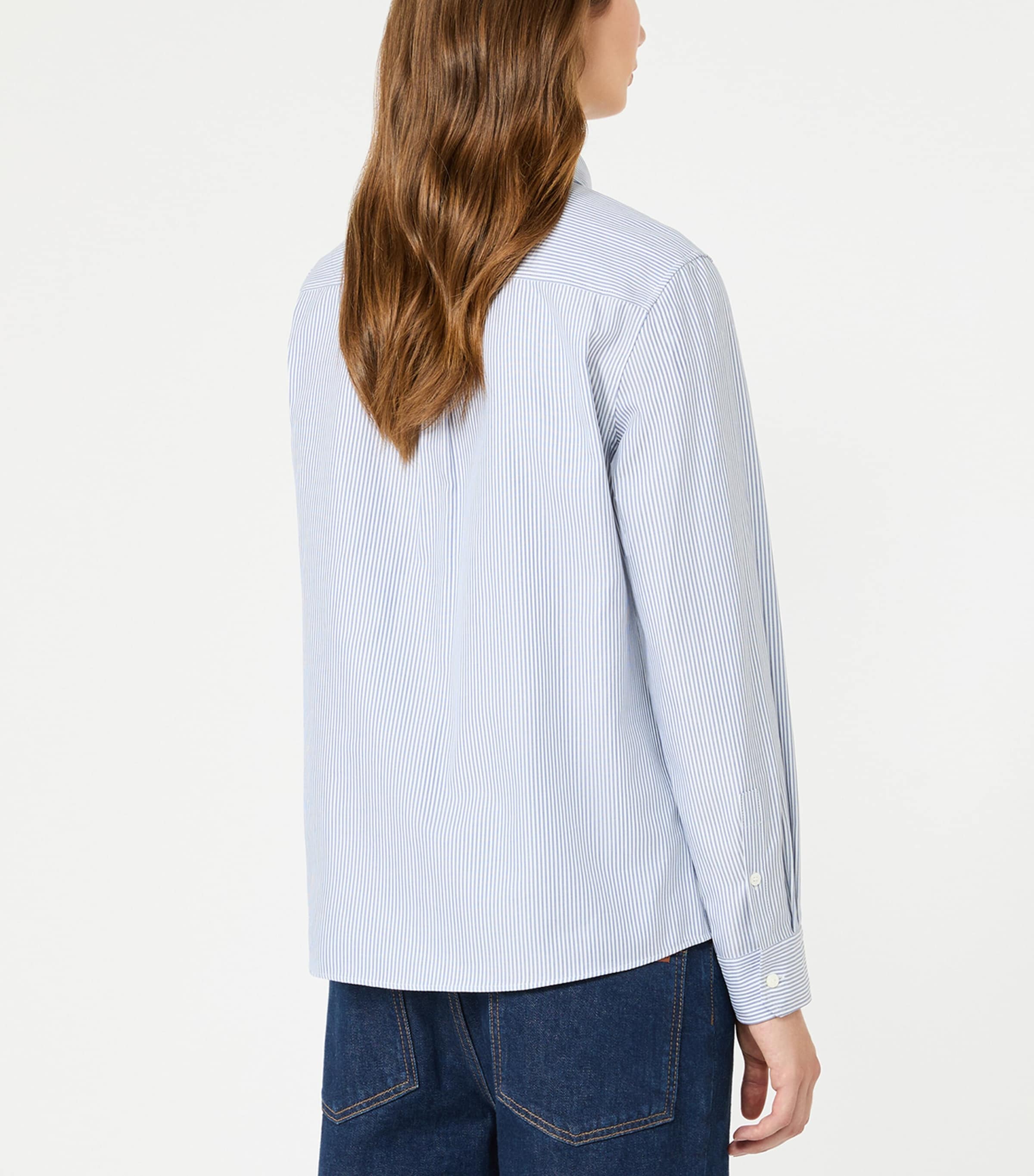 Weekend Max Mara Womens Cotton Striped Shirt Navy Image 4