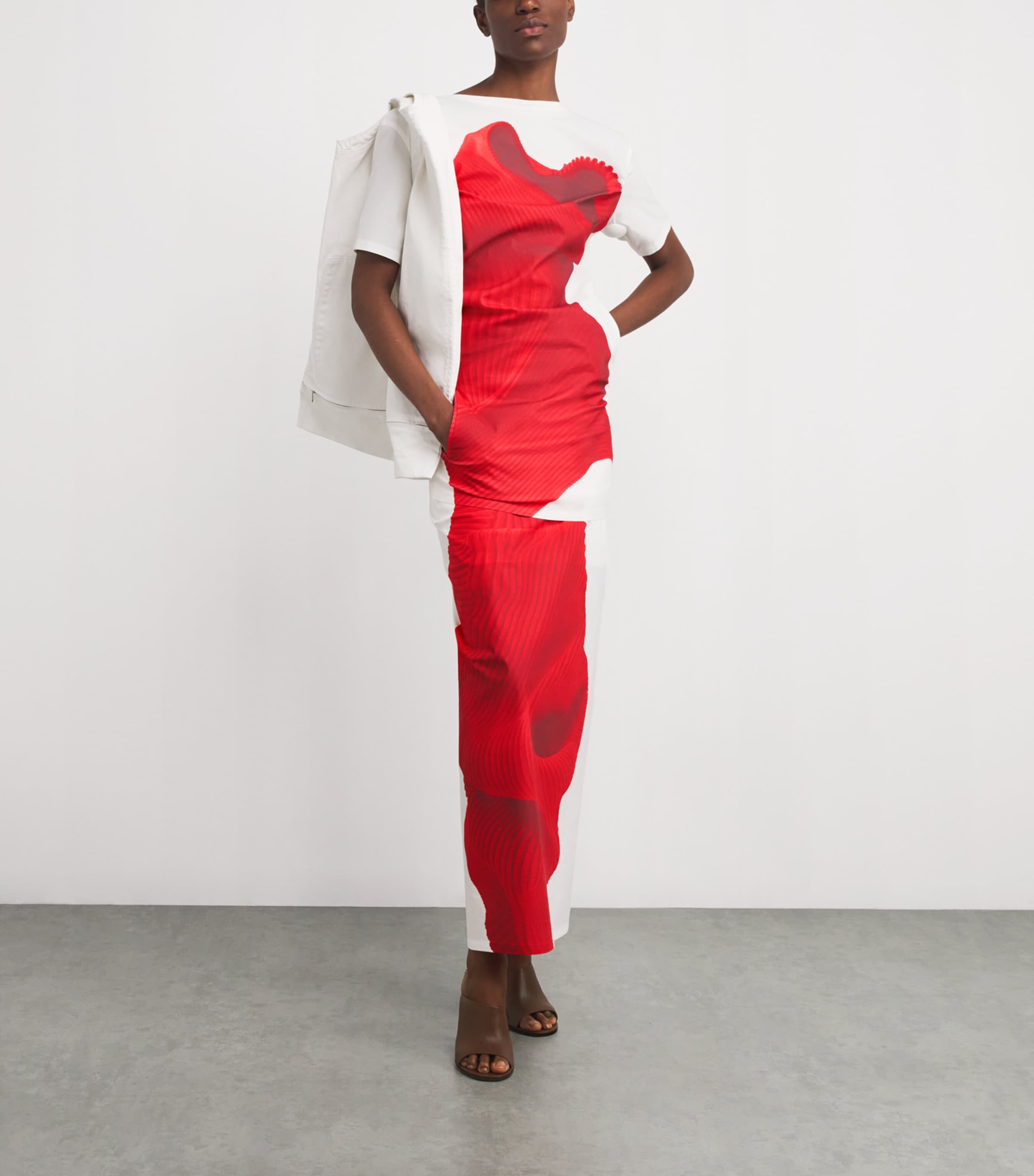 Cotton-Blend Knit As Represented Maxi Skirt RED Image 2