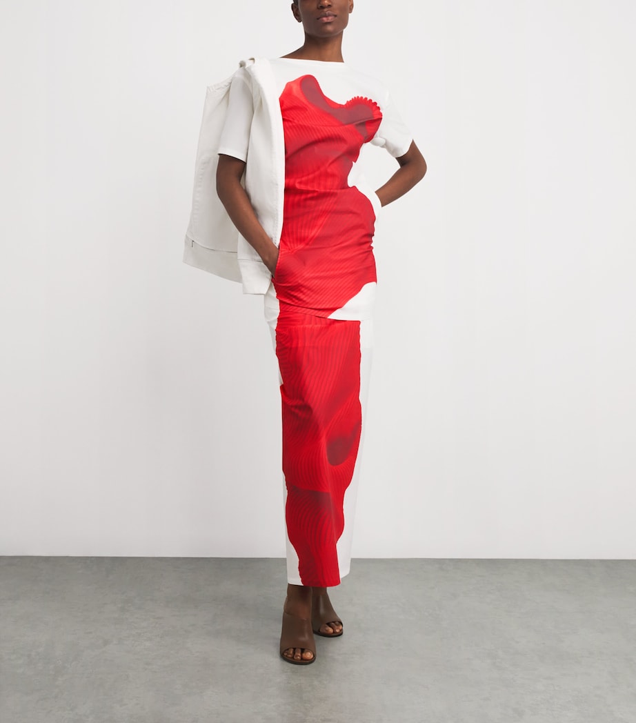 Cotton-Blend Knit As Represented Maxi Skirt RED Image 2