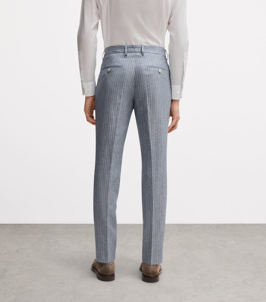 Virgin Wool-Linen Slim-Fit Trousers 451 Image 3