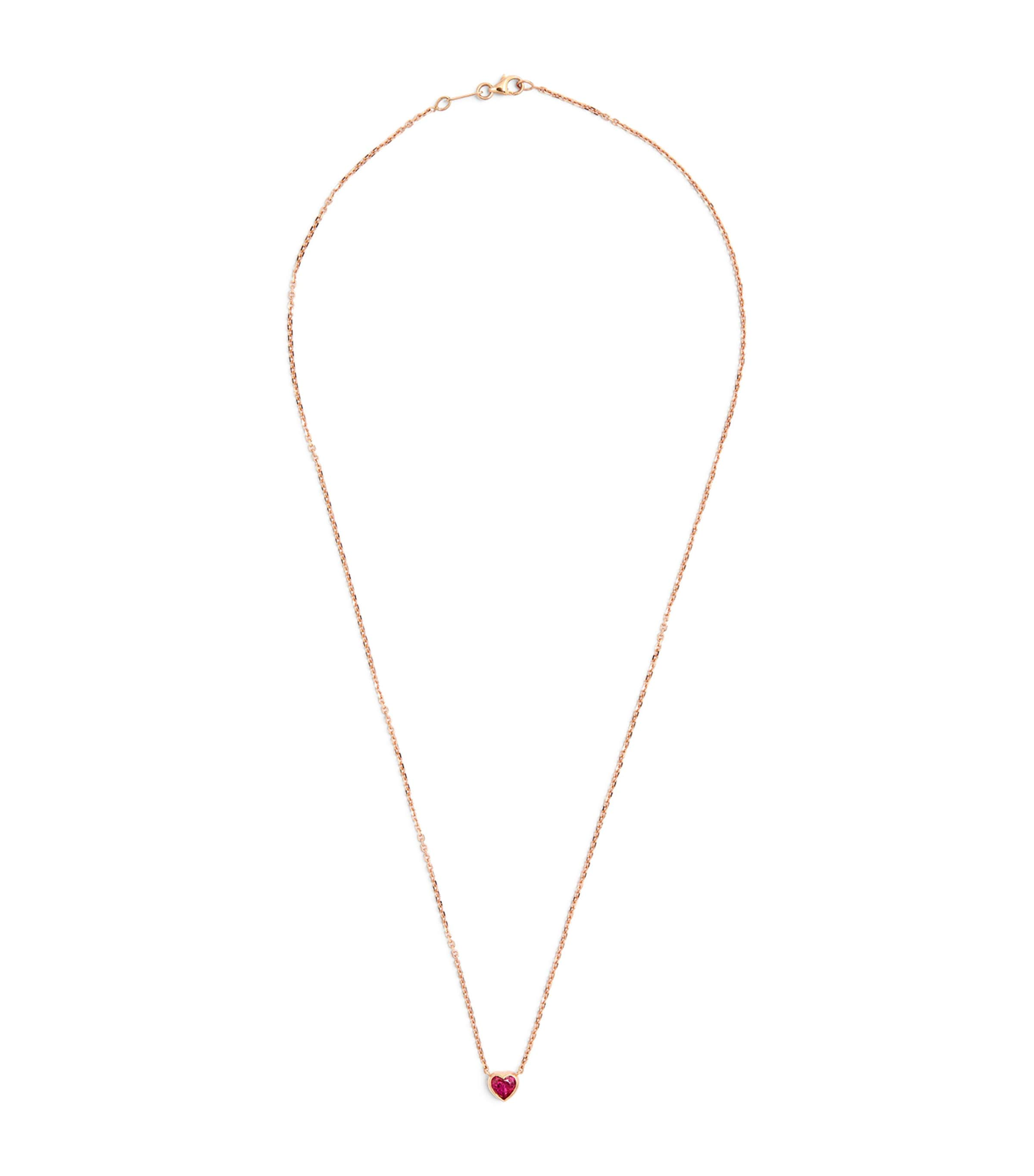 Anita Ko Rose Gold And Ruby Heart Necklace